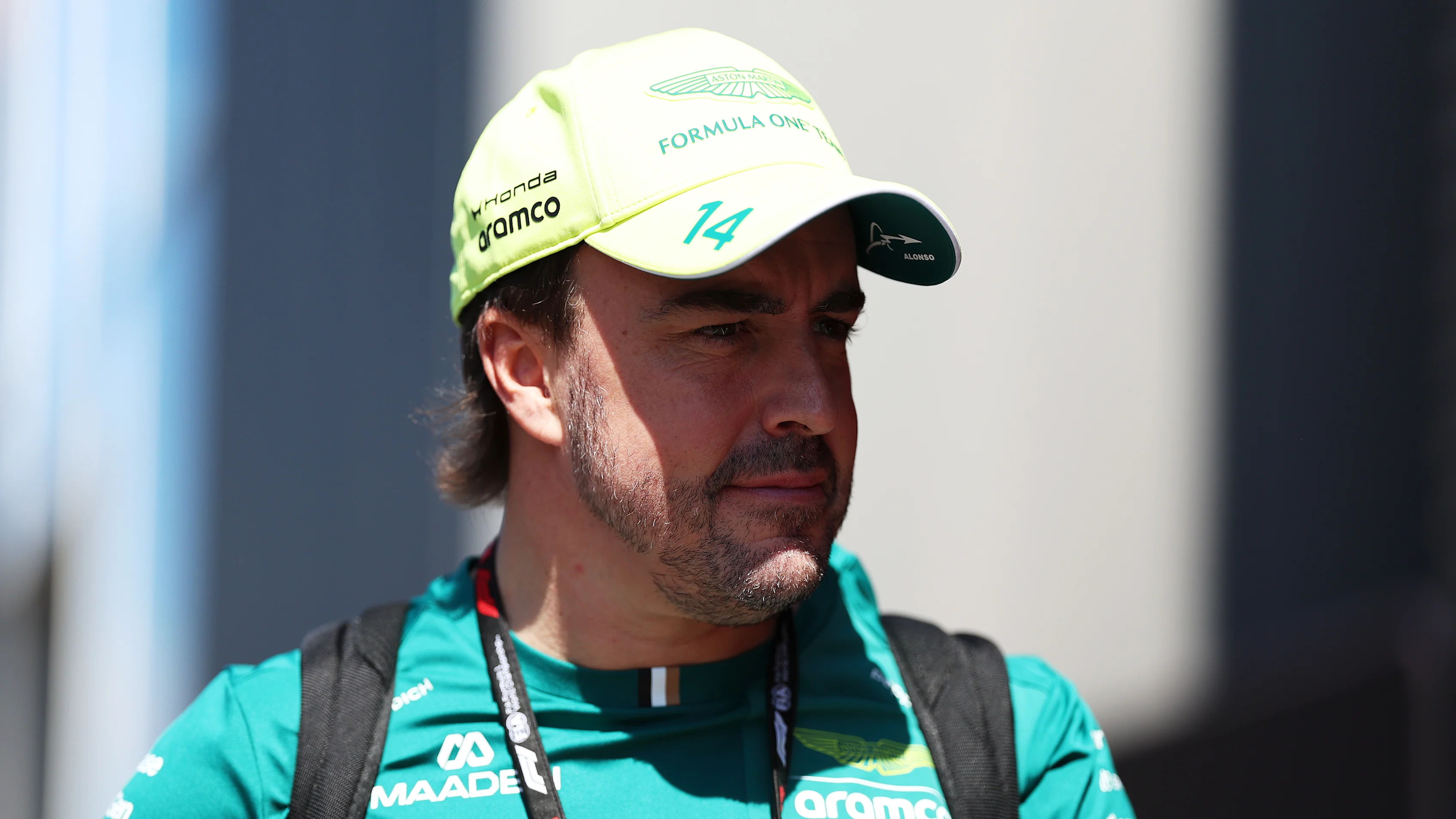 BUDAPEST, HUNGARY - JULY 25: Fernando Alonso of Spain and Aston Martin F1 Team looks on in the