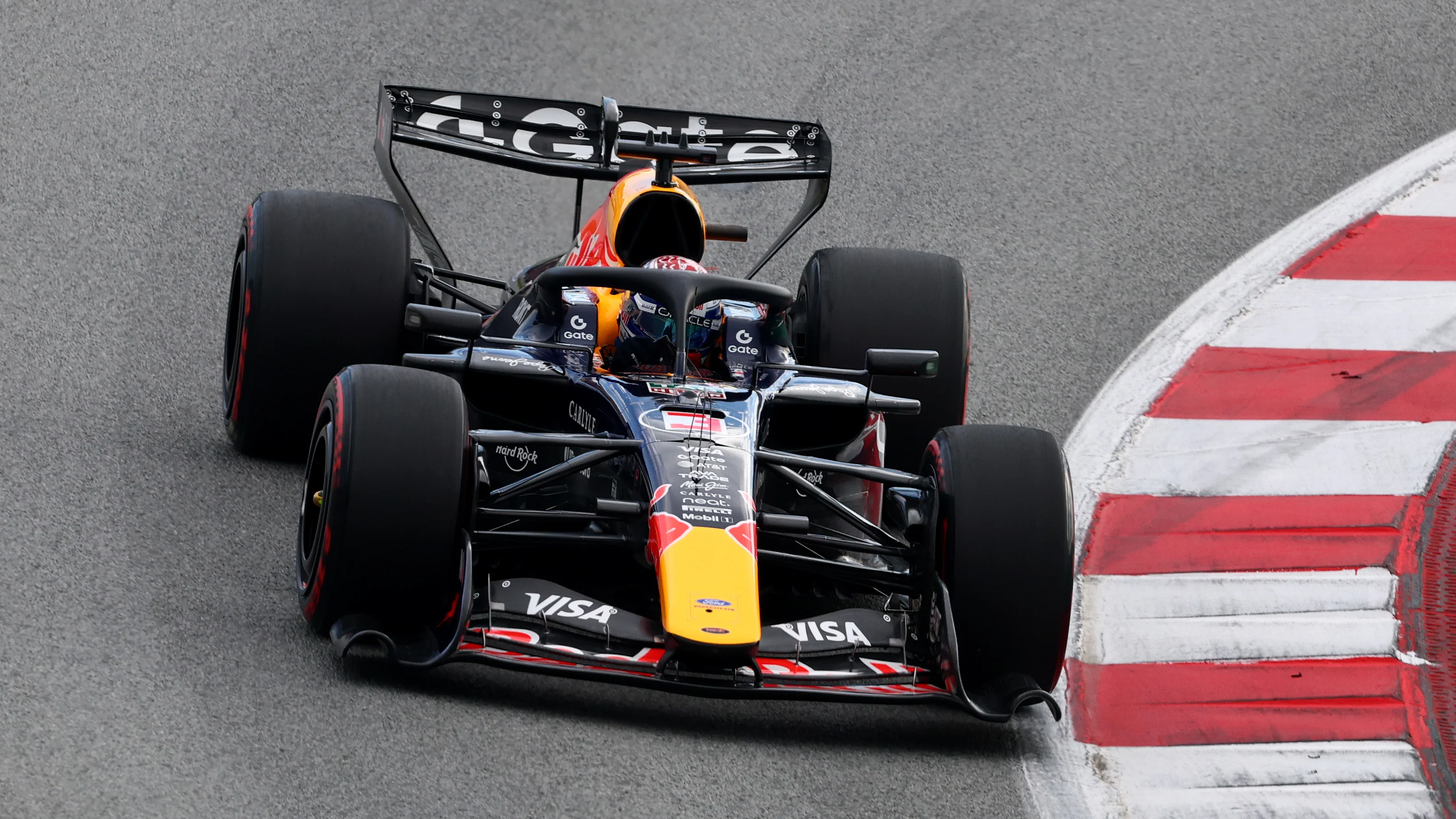 MONTMELO, SPAIN - JANUARY 27: Max Verstappen of the Netherlands driving the (3) Oracle Red Bull