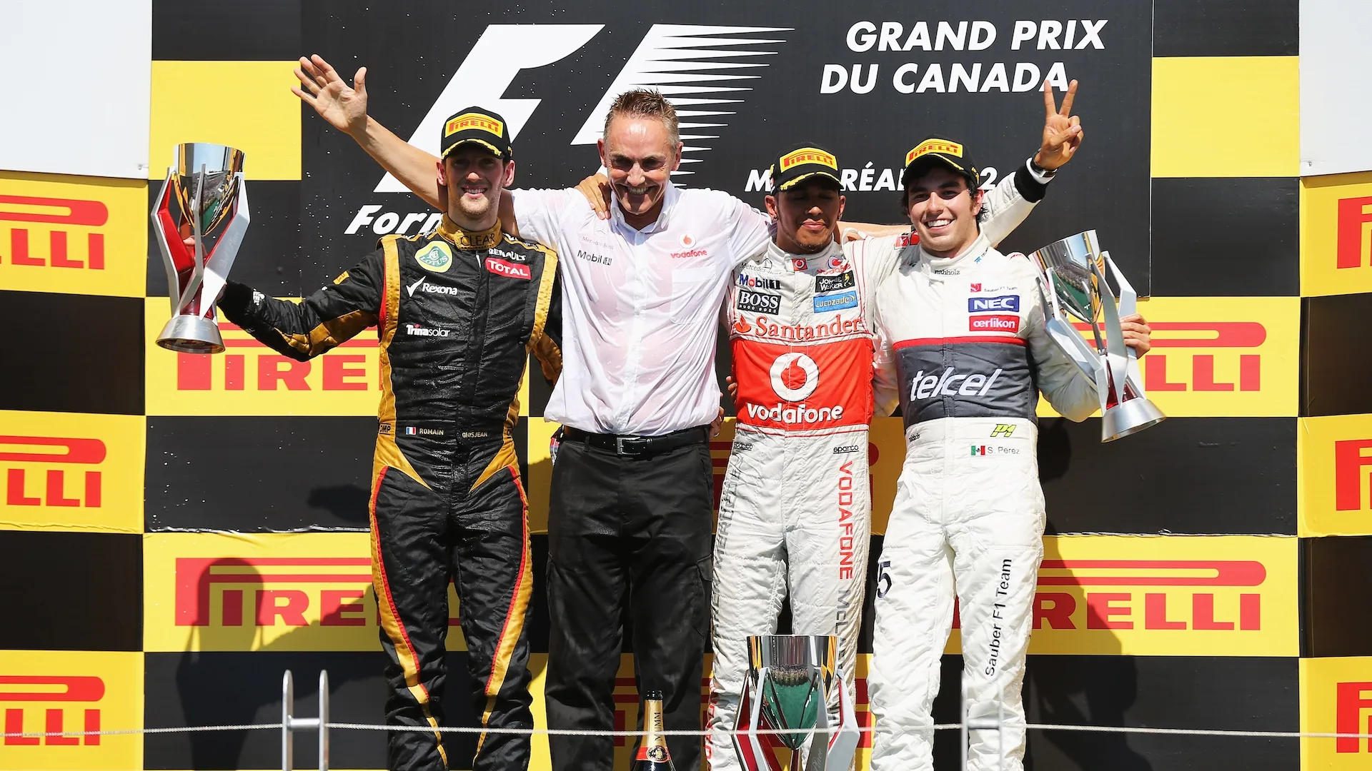 during the Canadian Formula One Grand Prix at the Circuit Gilles Villeneuve on June 10, 2012 in
