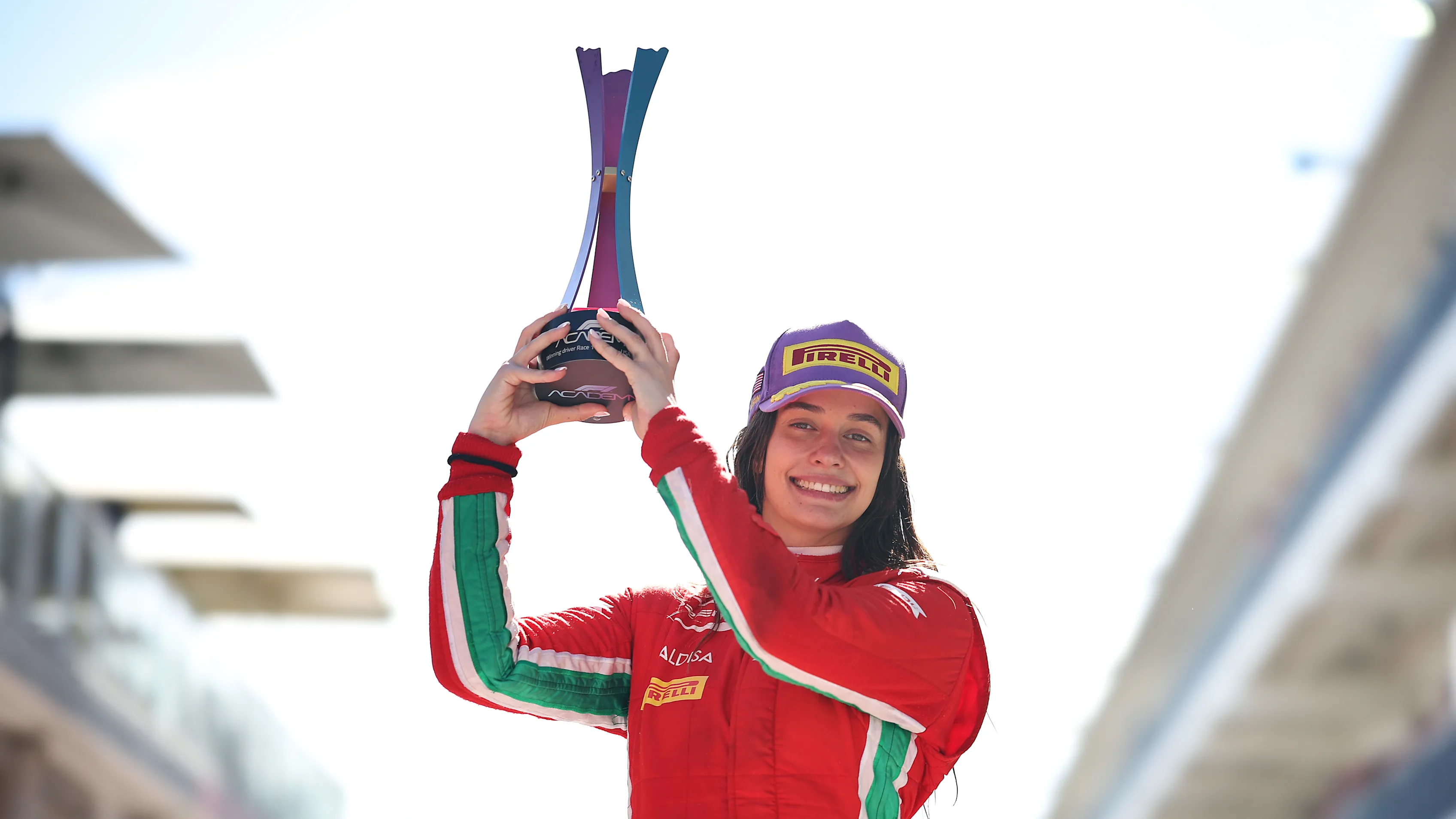 AUSTIN, TEXAS - OCTOBER 21: 2023 F1 Academy Drivers Champion and Race winner Marta Garcia of Spain