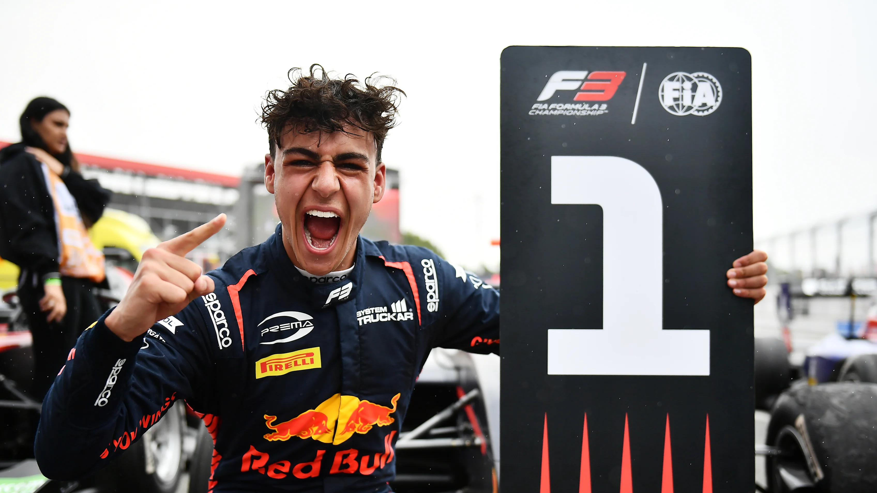 BARCELONA, SPAIN - JUNE 23: Race winner Arvid Lindblad of Great Britain and PREMA Racing (3)