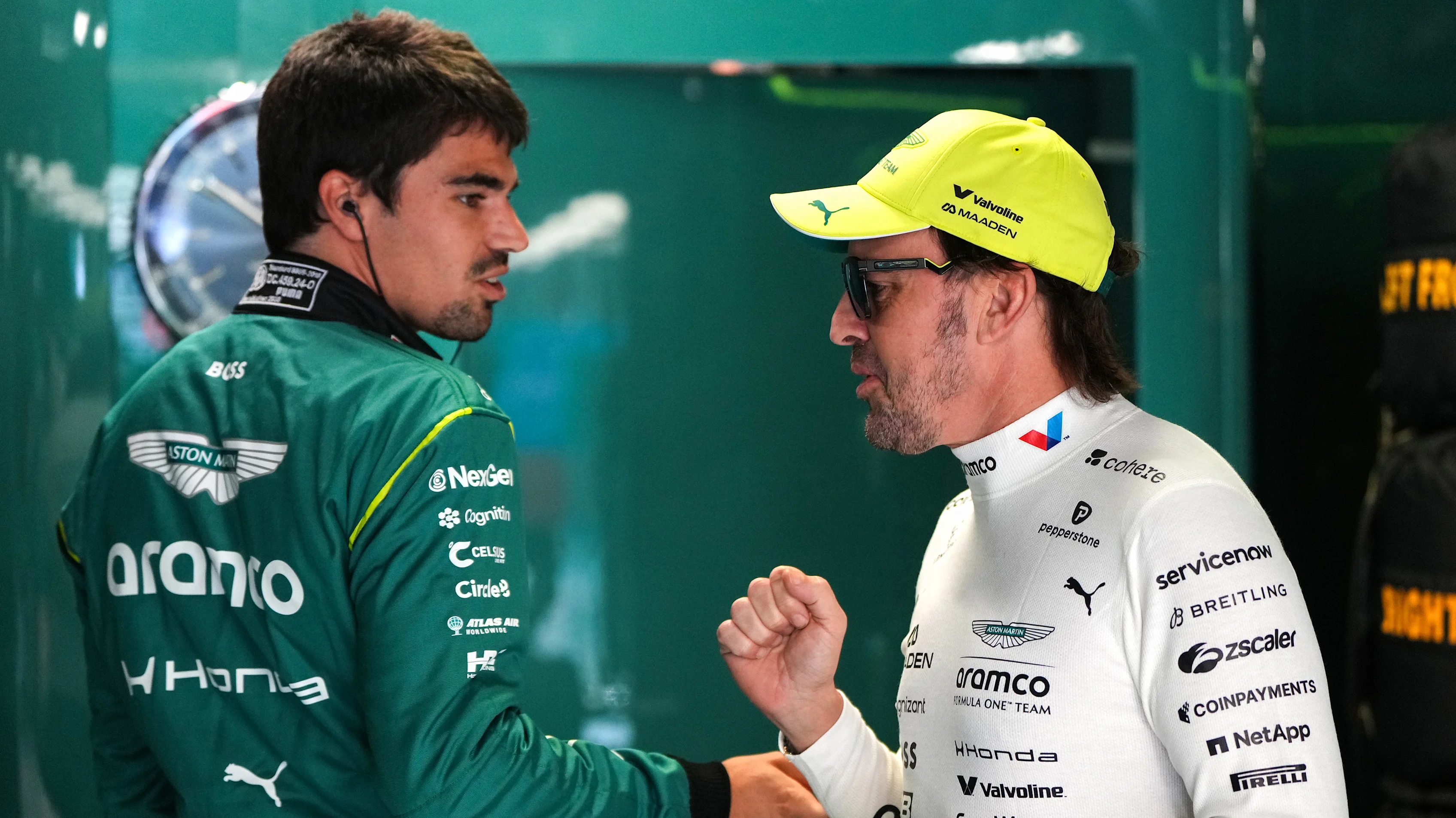 BAKU, AZERBAIJAN - SEPTEMBER 26: Lance Stroll of Canada and Aston Martin F1 Team and Fernando