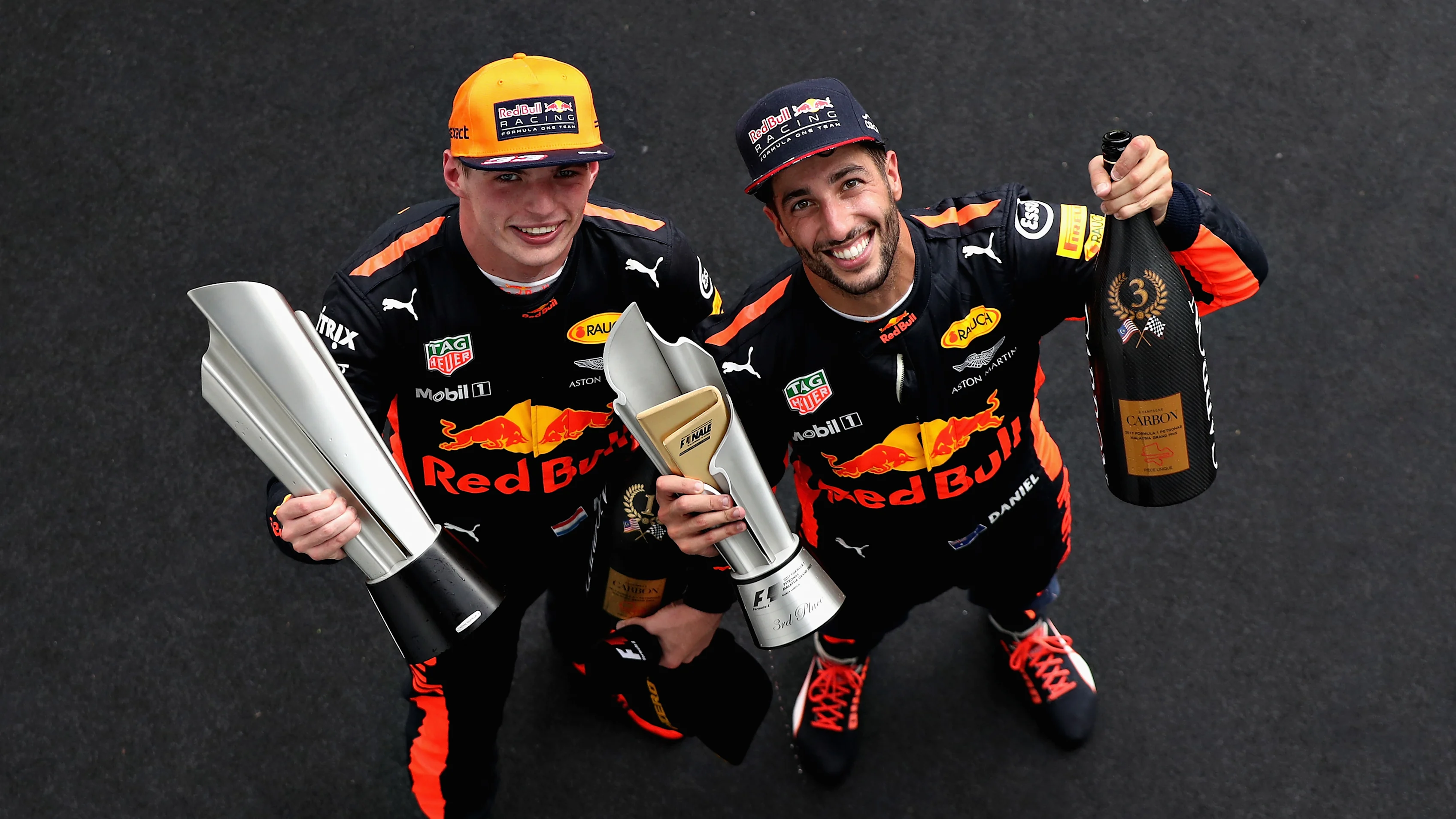 KUALA LUMPUR, MALAYSIA - OCTOBER 01: Race winner Max Verstappen of Netherlands and Red Bull Racing