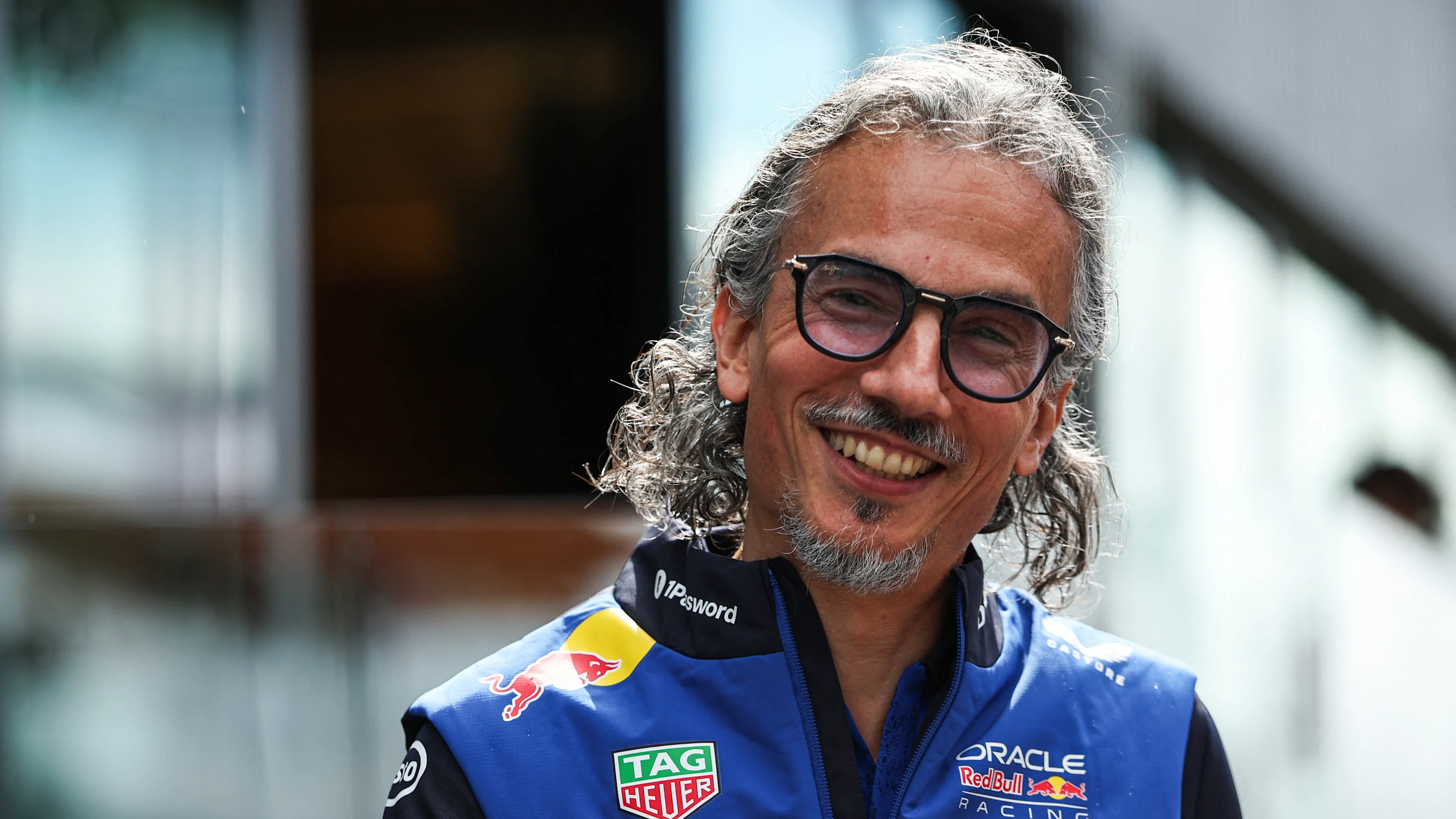 Red Bull Racing's French team principal Laurent Mekies smiles following a press conference ahead of