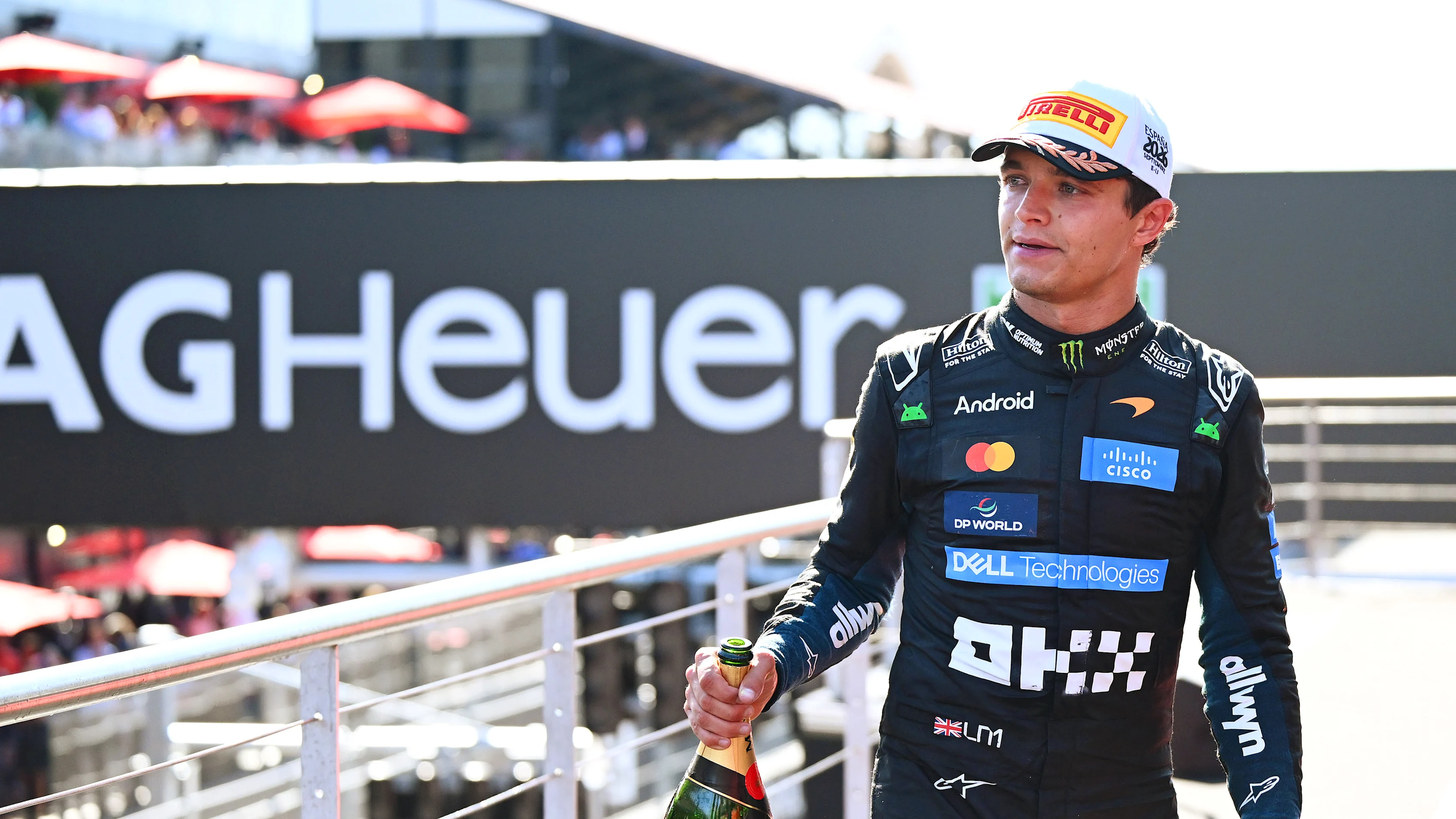 MADRID, SPAIN - SEPTEMBER 13: Third placed Lando Norris of Great Britain and McLaren leaves the