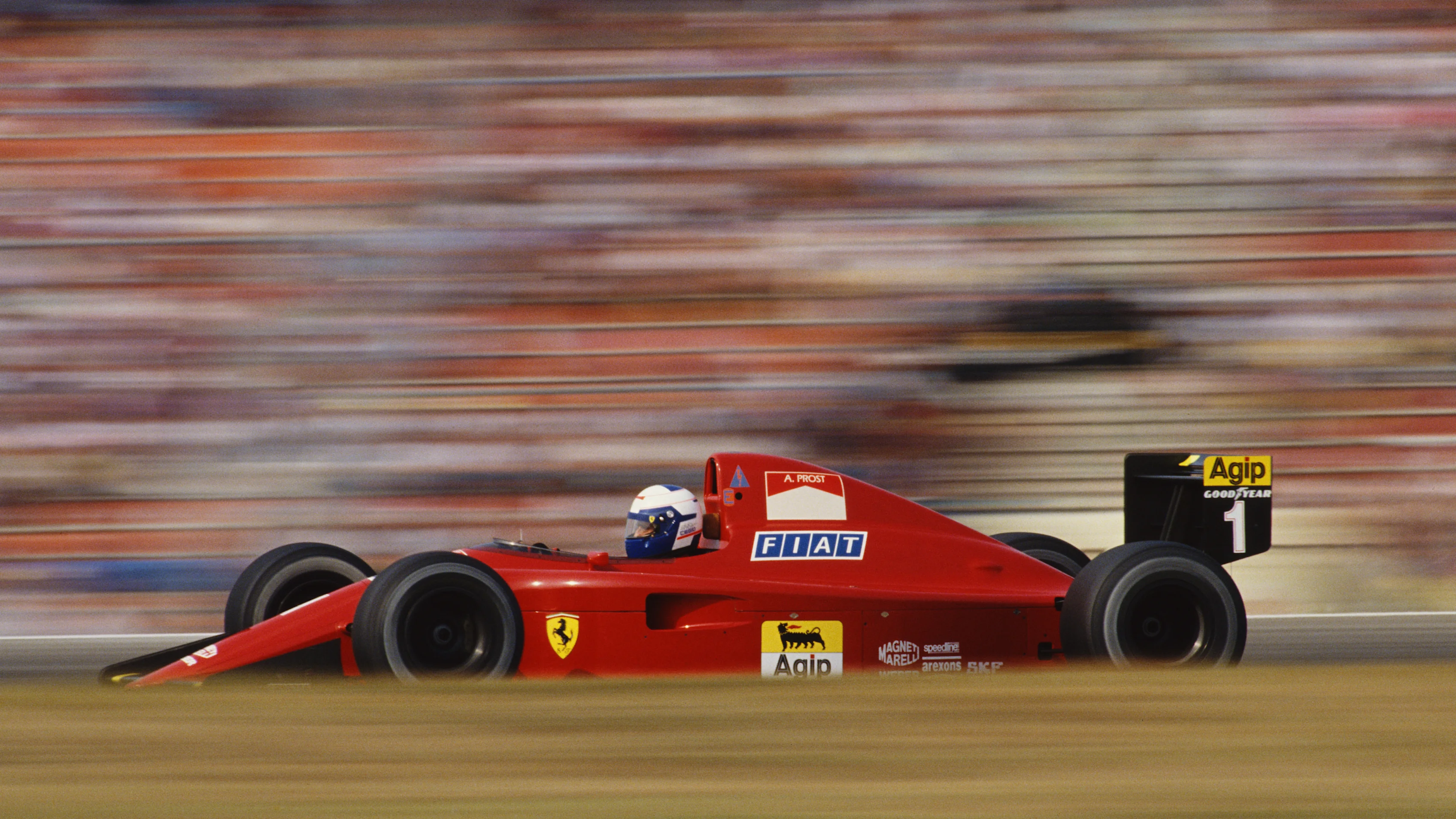 Alain Prost of France drives the #1 Scuderia Ferrari Ferrari 641/2 Ferrari V12 on 29th July 1990