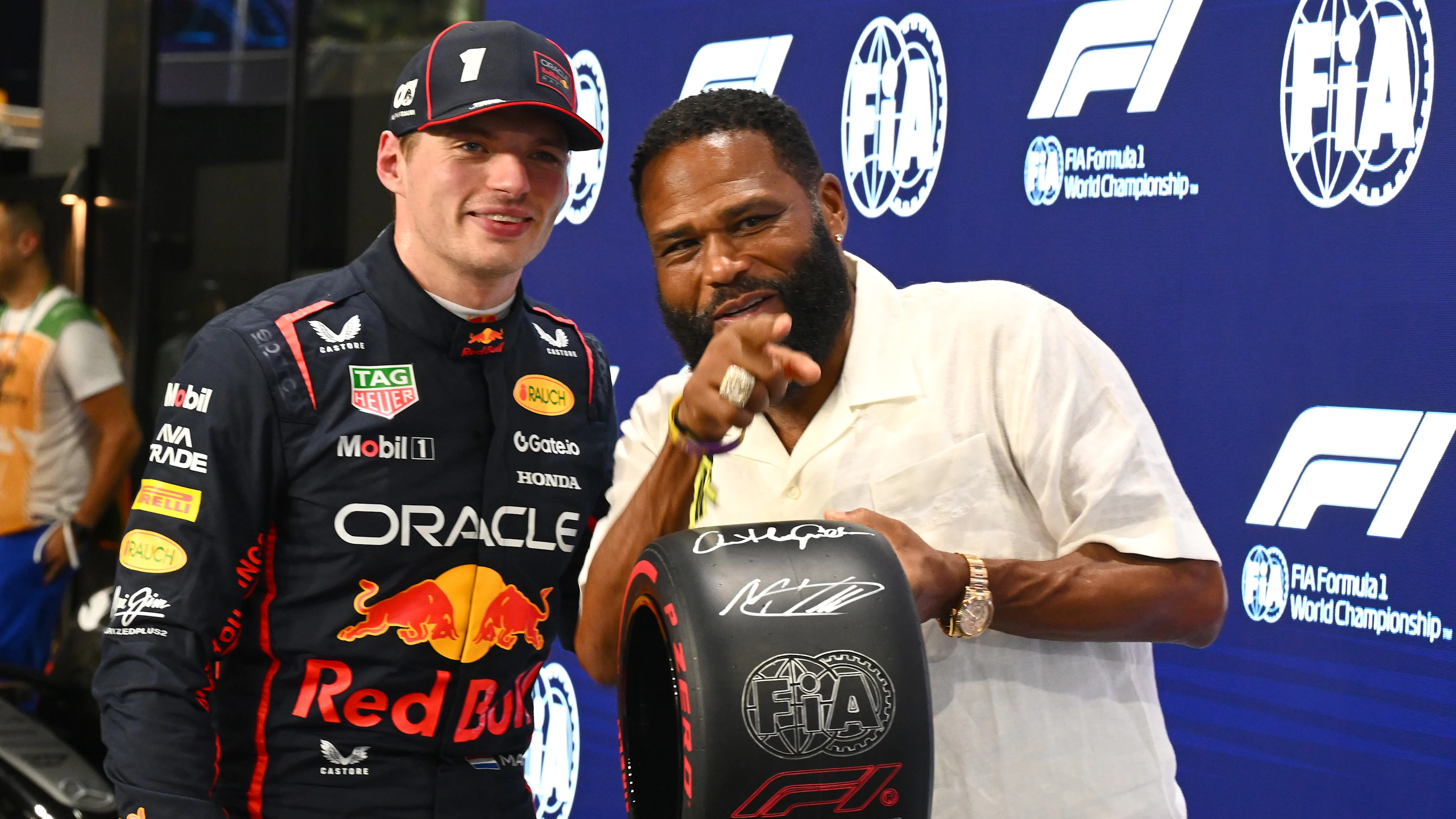 JEDDAH, SAUDI ARABIA - APRIL 19: Pole position qualifier Max Verstappen of the Netherlands and