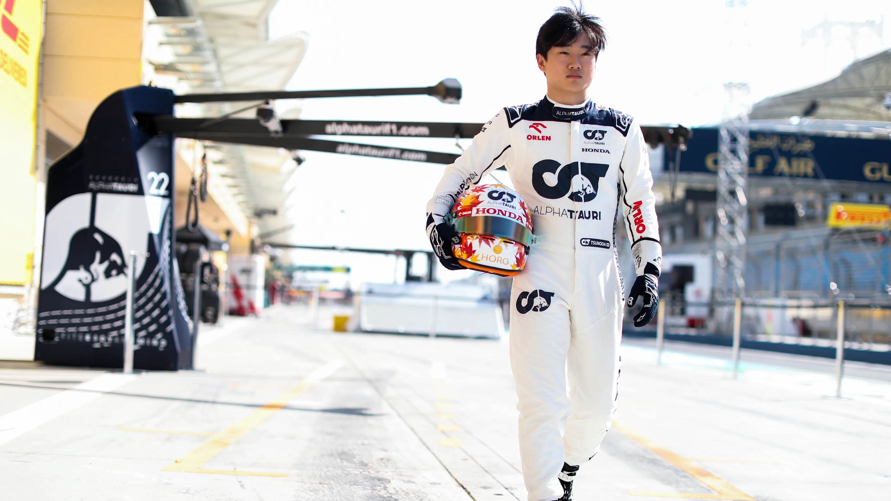 MELBOURNE, AUSTRALIA - APRIL 02: Yuki Tsunoda of Japan and Scuderia AlphaTauri prepares to drive in