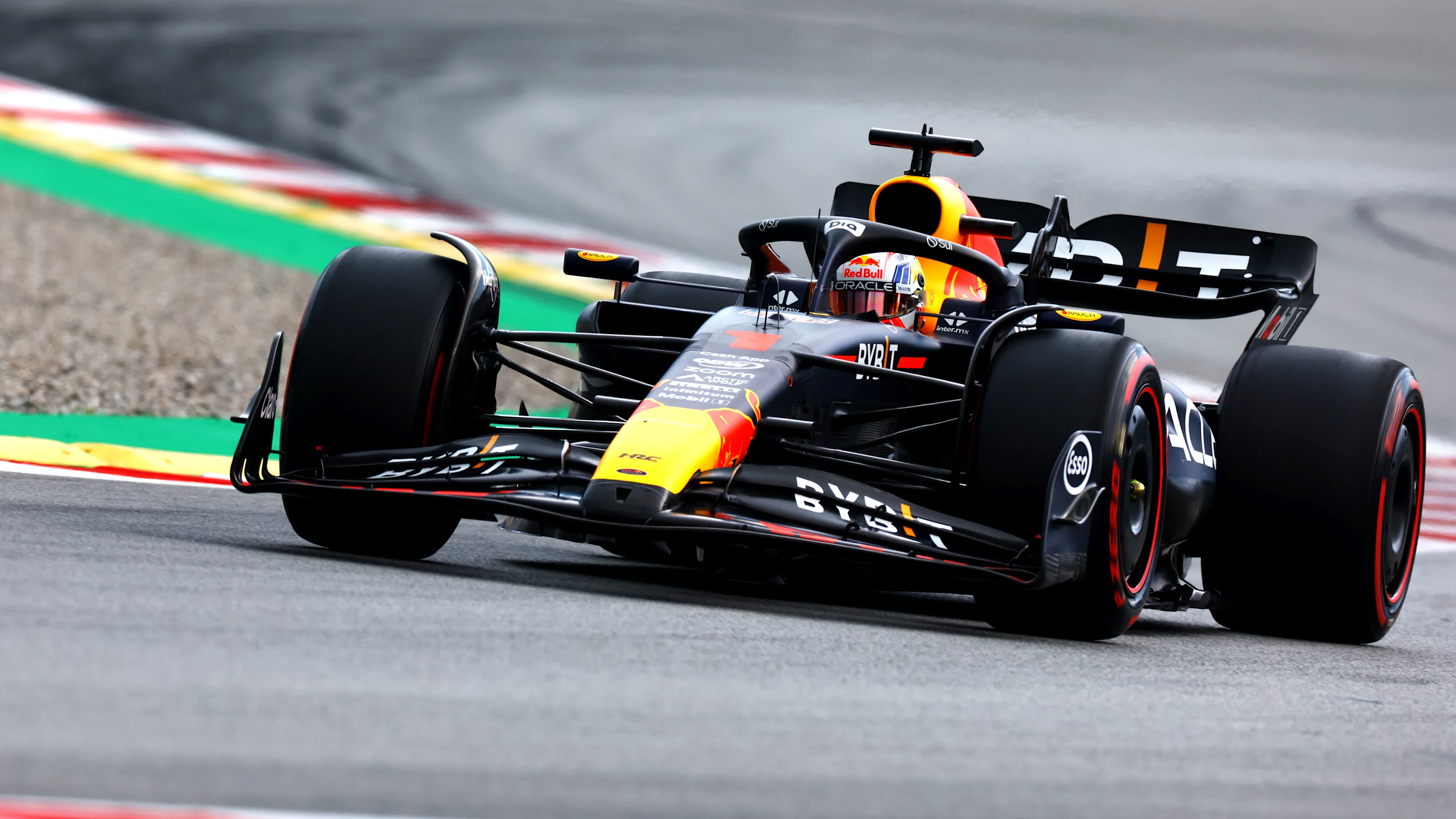 BARCELONA, SPAIN - JUNE 03: Max Verstappen of the Netherlands driving the (1) Oracle Red Bull