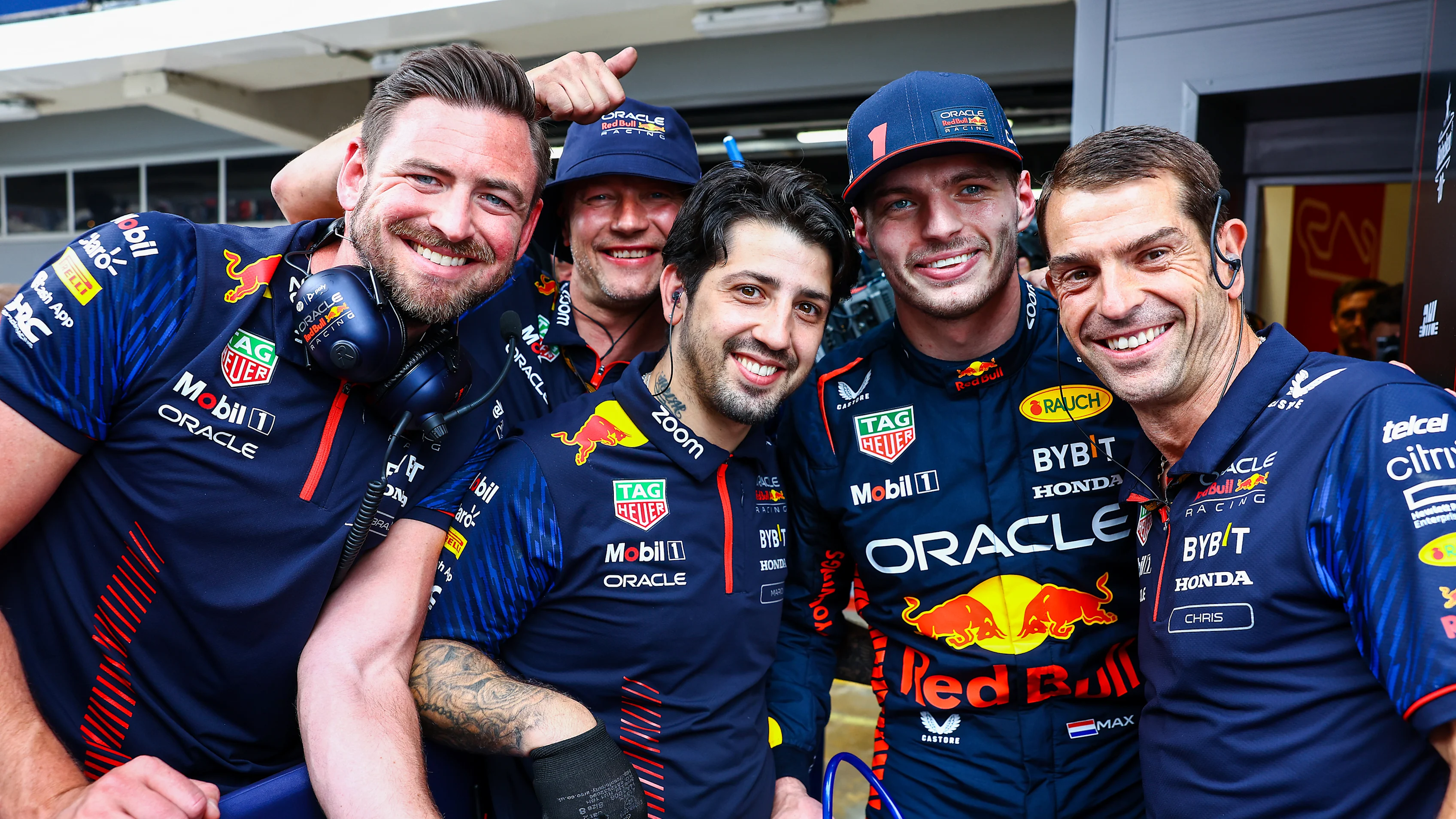 BARCELONA, SPAIN - JUNE 03: Pole position qualifier Max Verstappen of the Netherlands and Oracle