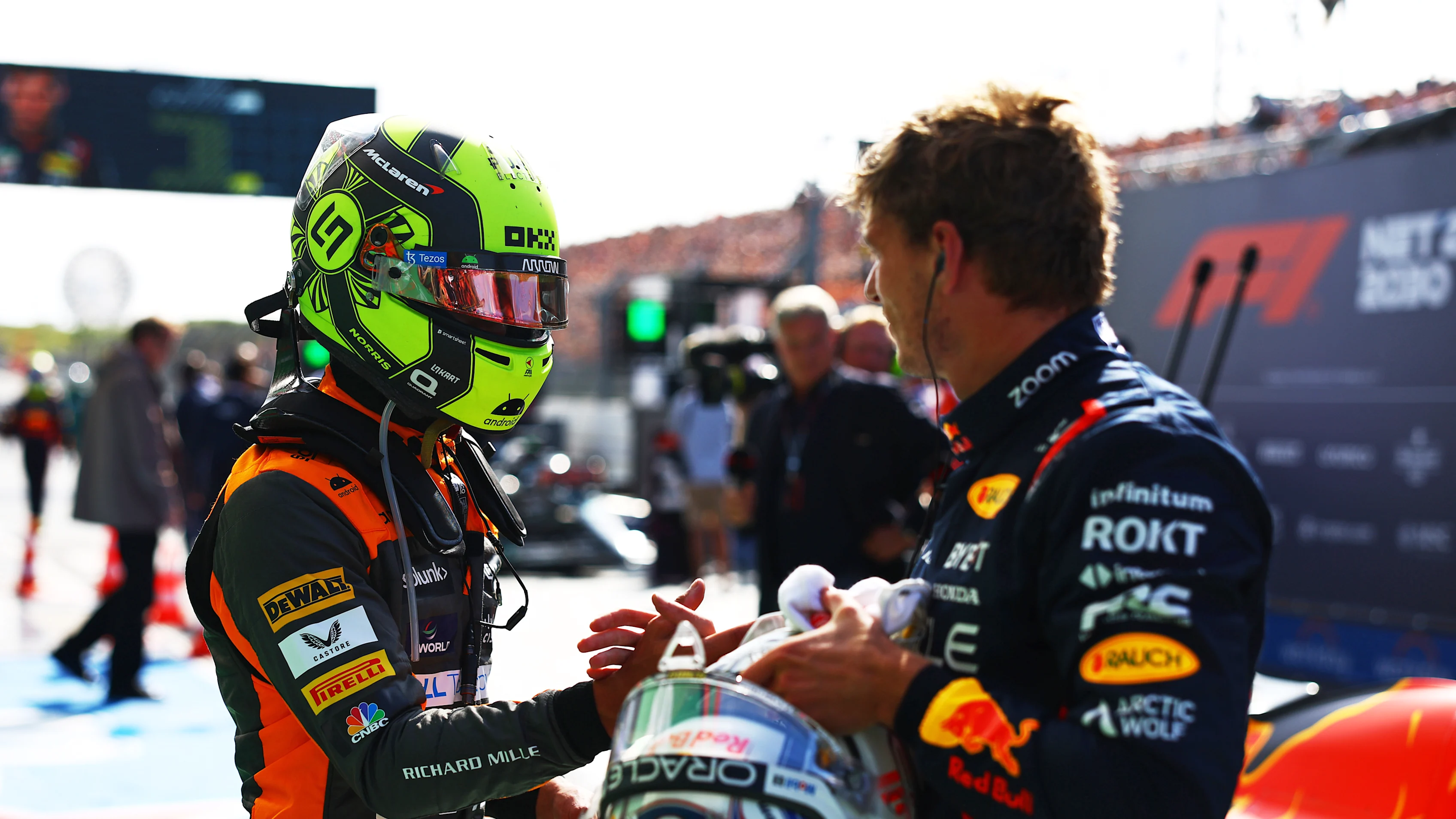 ZANDVOORT, NETHERLANDS - AUGUST 26: Lando Norris of Great Britain driving the (4) McLaren MCL60