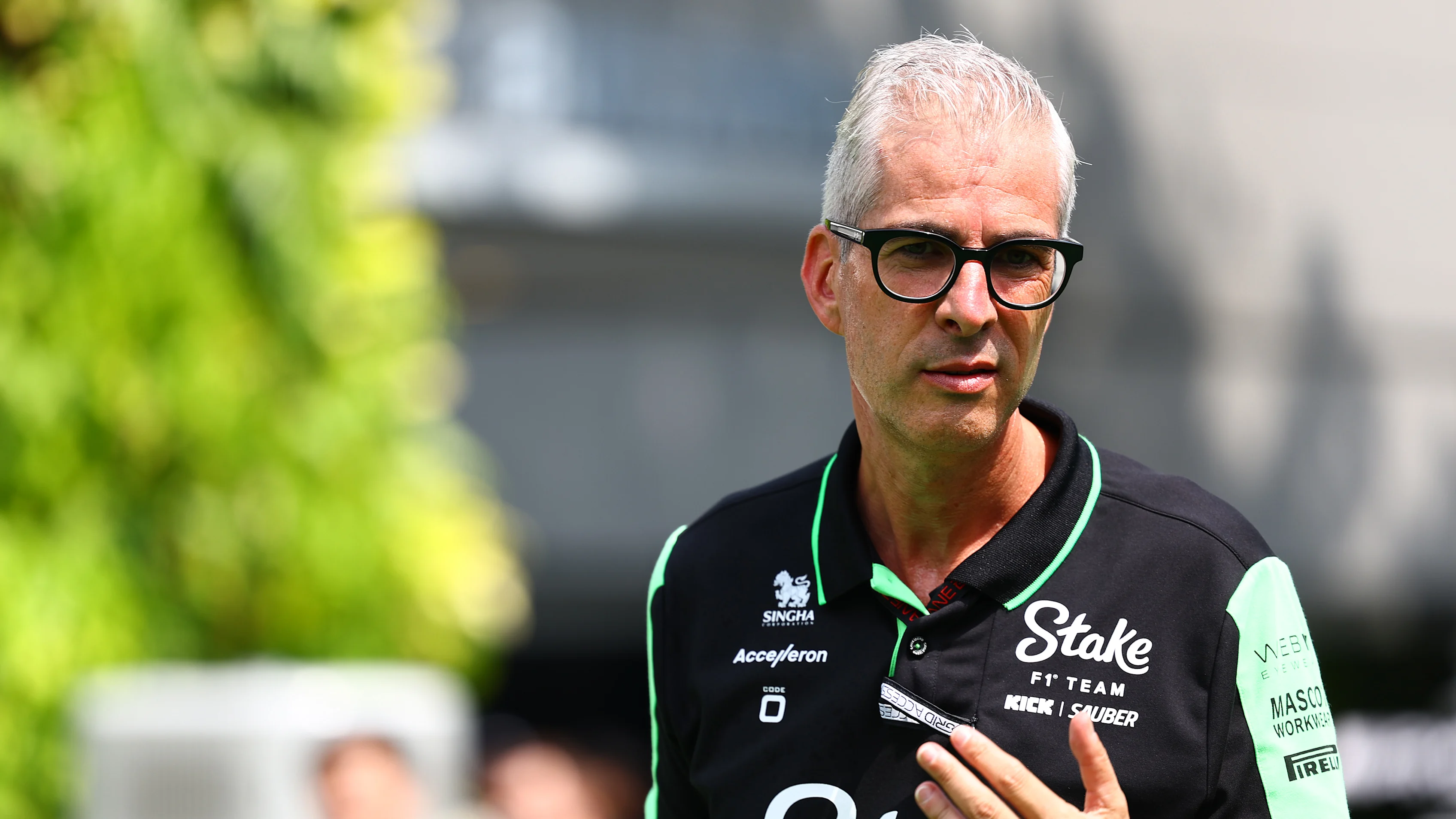 SINGAPORE, SINGAPORE - SEPTEMBER 20: Alessandro Alunni Bravi, Team Representative of Stake F1 Team