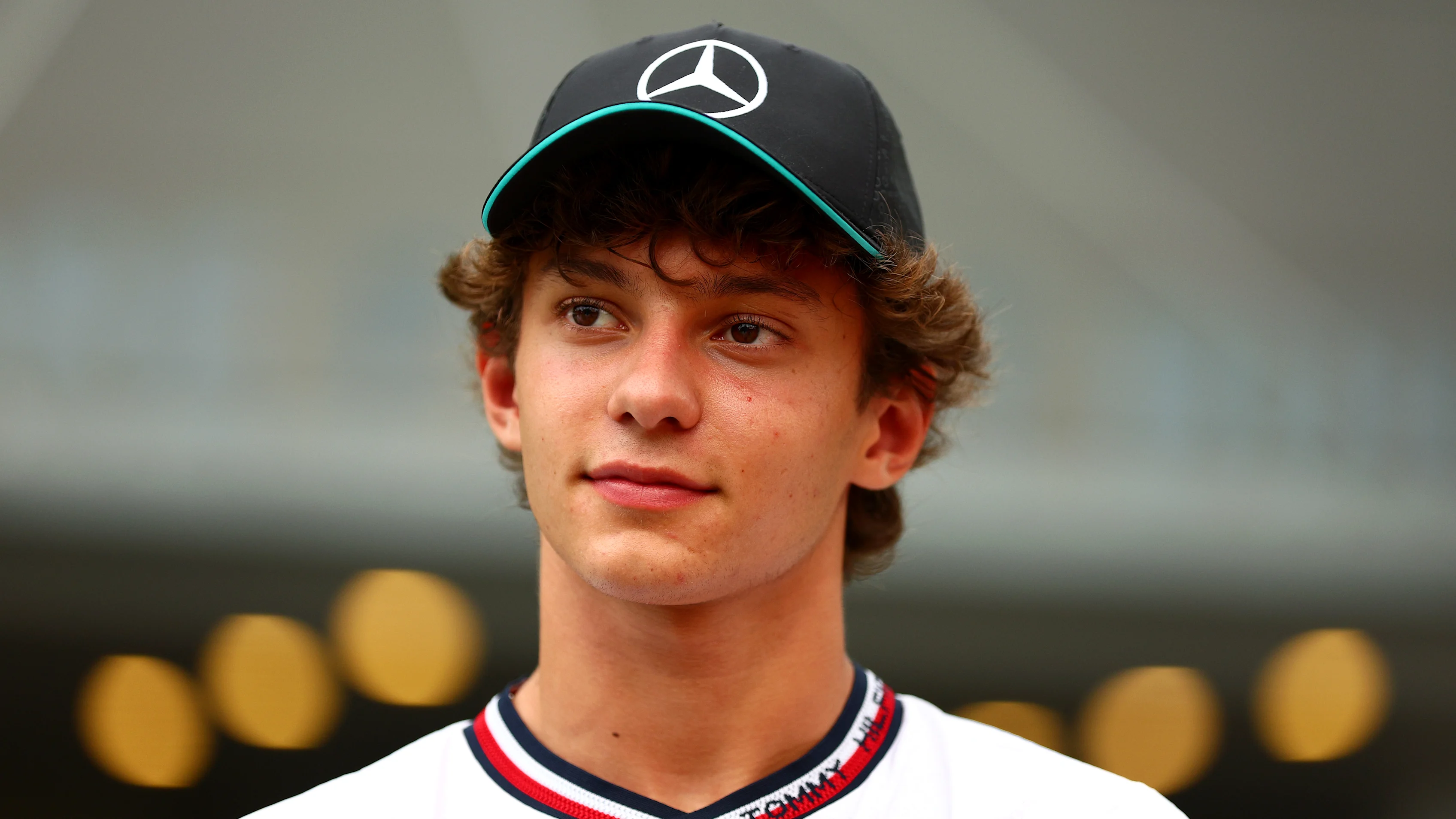 SINGAPORE, SINGAPORE - SEPTEMBER 19: Andrea Kimi Antonelli of Italy and Mercedes looks on in the