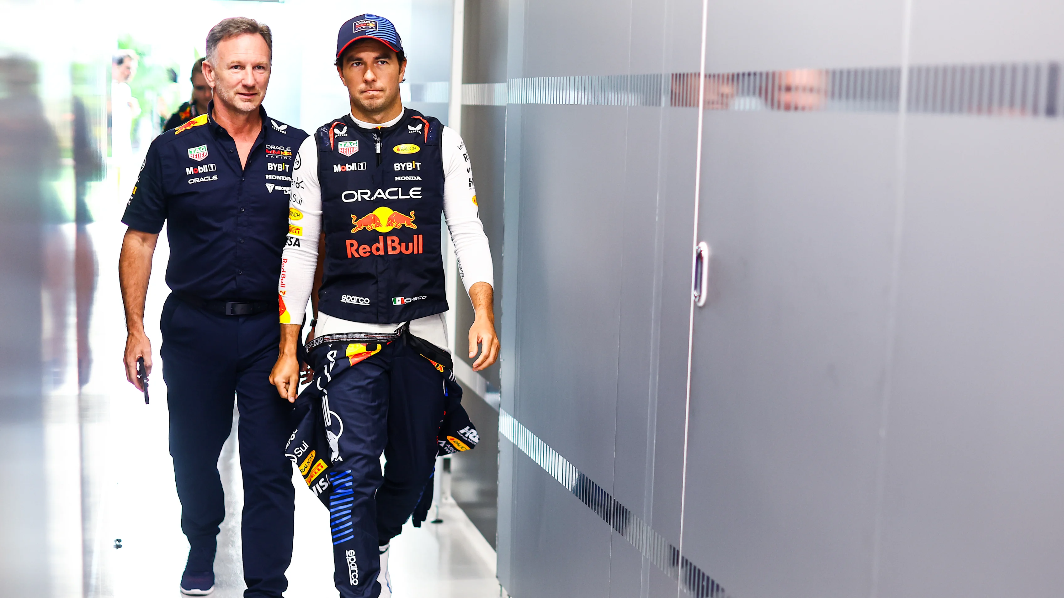 SINGAPORE, SINGAPORE - SEPTEMBER 21: Sergio Perez of Mexico and Oracle Red Bull Racing and Oracle