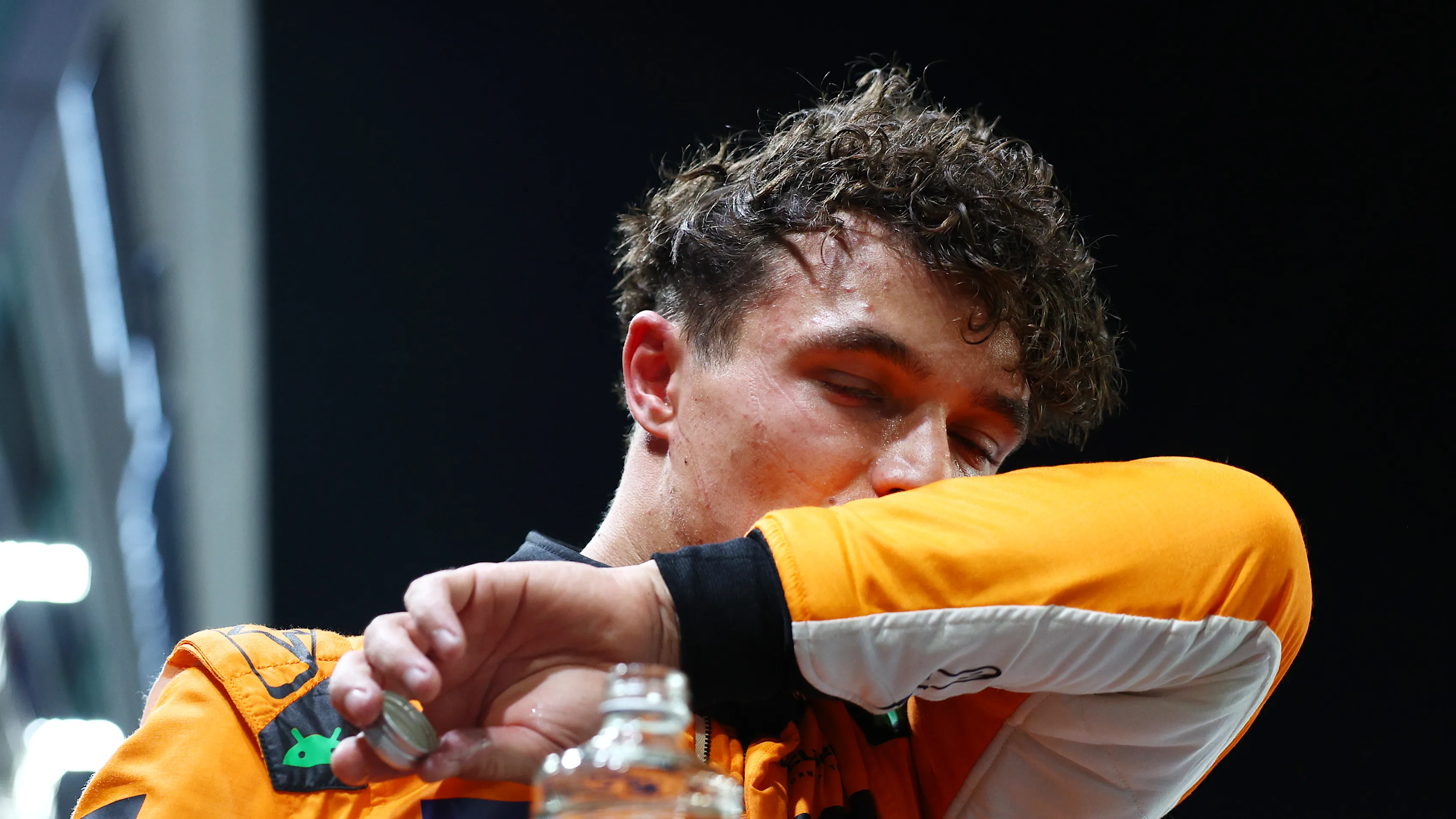 SINGAPORE, SINGAPORE - SEPTEMBER 21: Pole position qualifier Lando Norris of Great Britain and