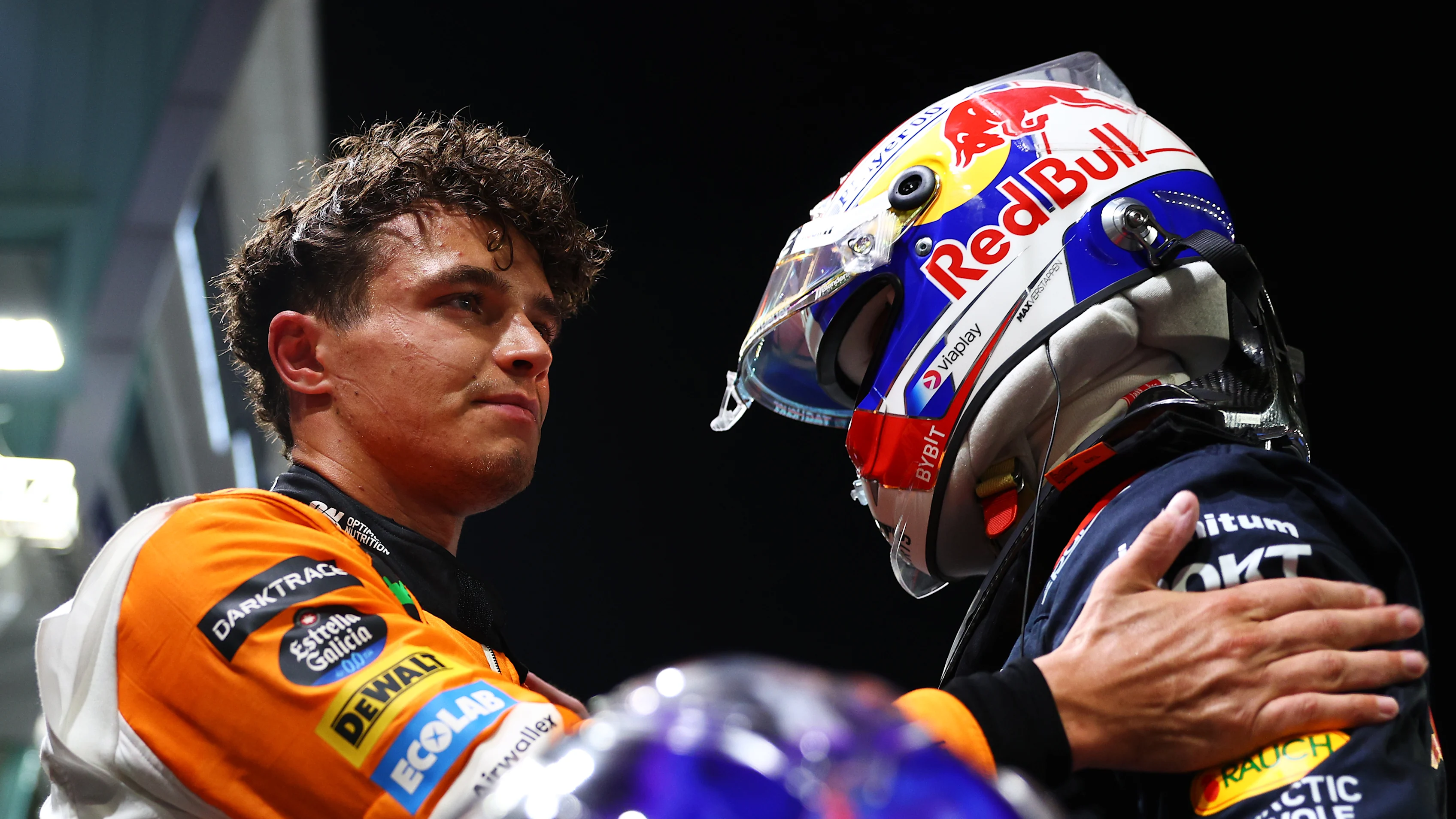 SINGAPORE, SINGAPORE - SEPTEMBER 21: Pole position qualifier Lando Norris of Great Britain and