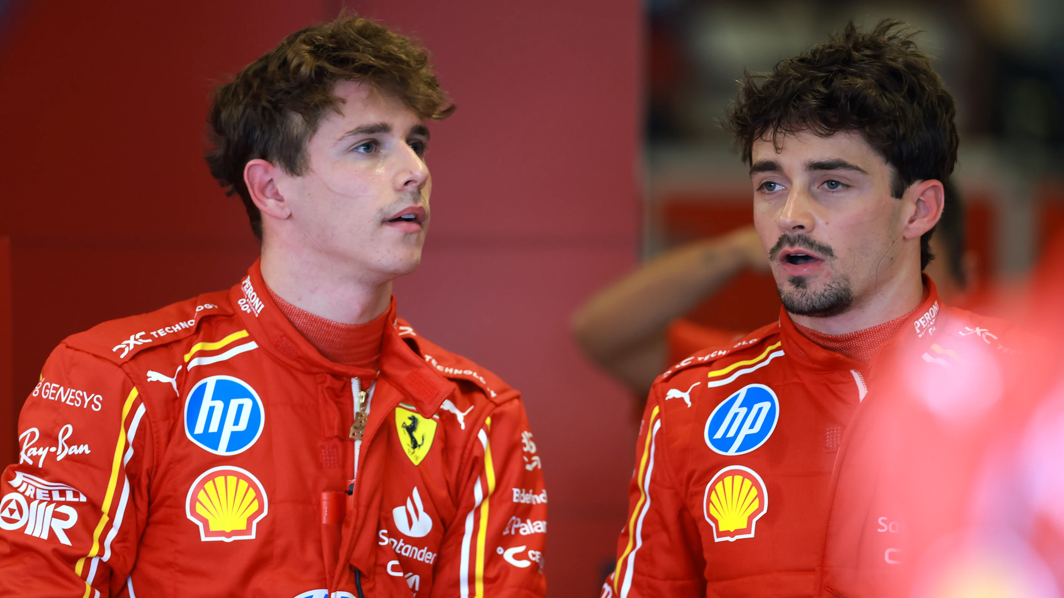 ABU DHABI, UNITED ARAB EMIRATES - DECEMBER 06: Charles Leclerc of Monaco and Ferrari looks on in