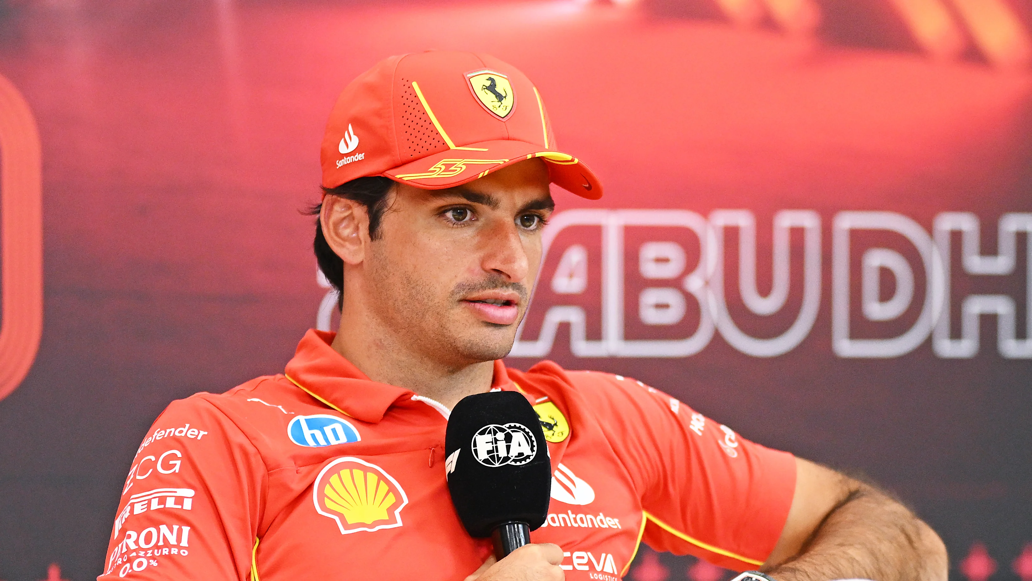 ABU DHABI, UNITED ARAB EMIRATES - DECEMBER 05: Carlos Sainz of Spain and Ferrari attends the