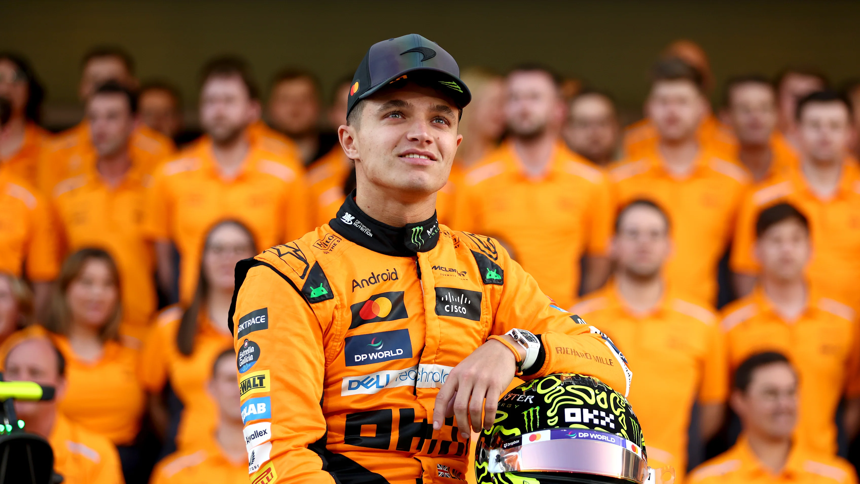 ABU DHABI, UNITED ARAB EMIRATES - DECEMBER 05: Lando Norris of Great Britain and McLaren looks on