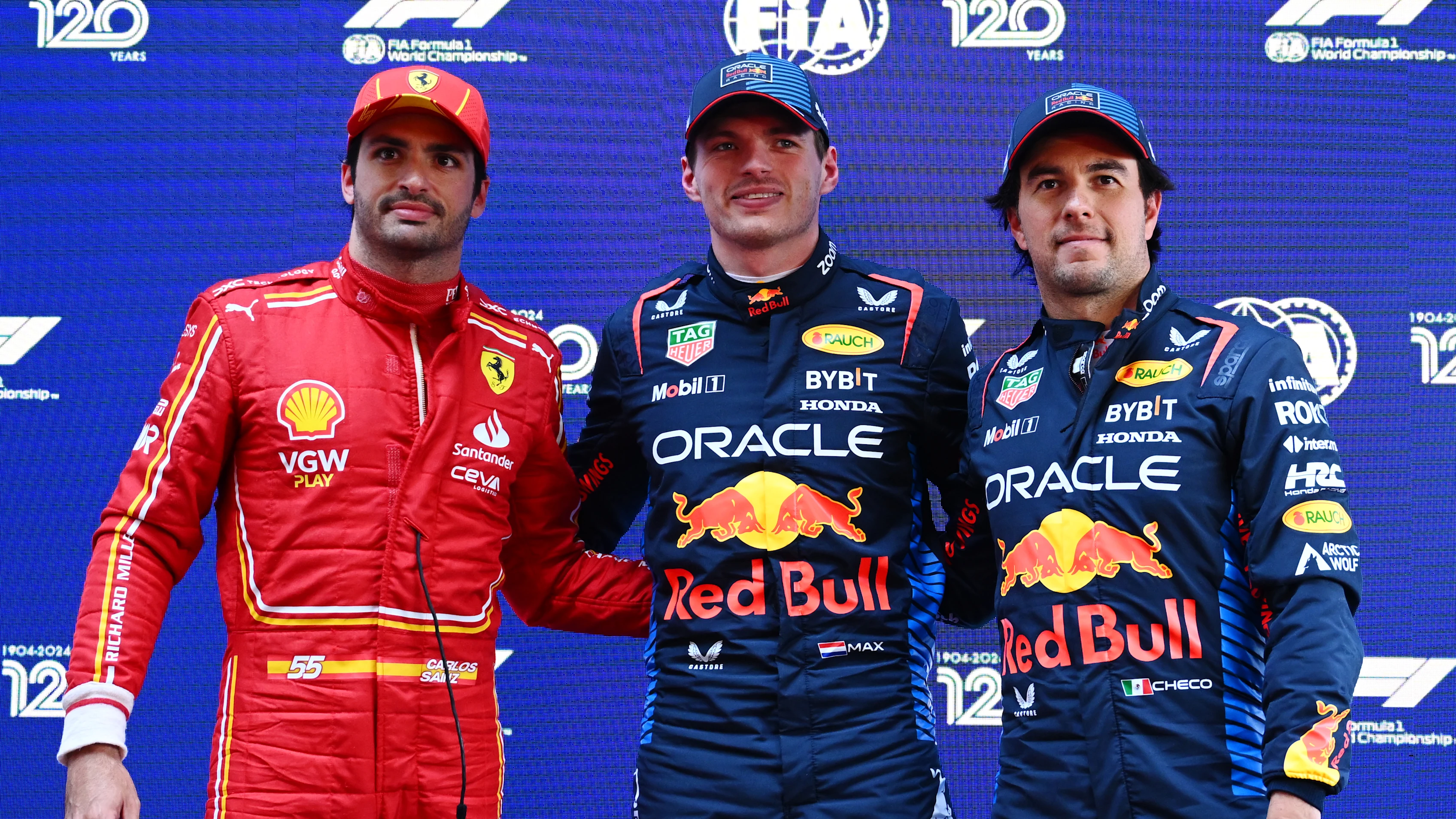 MELBOURNE, AUSTRALIA - MARCH 23: Pole position qualifier Max Verstappen of the Netherlands and