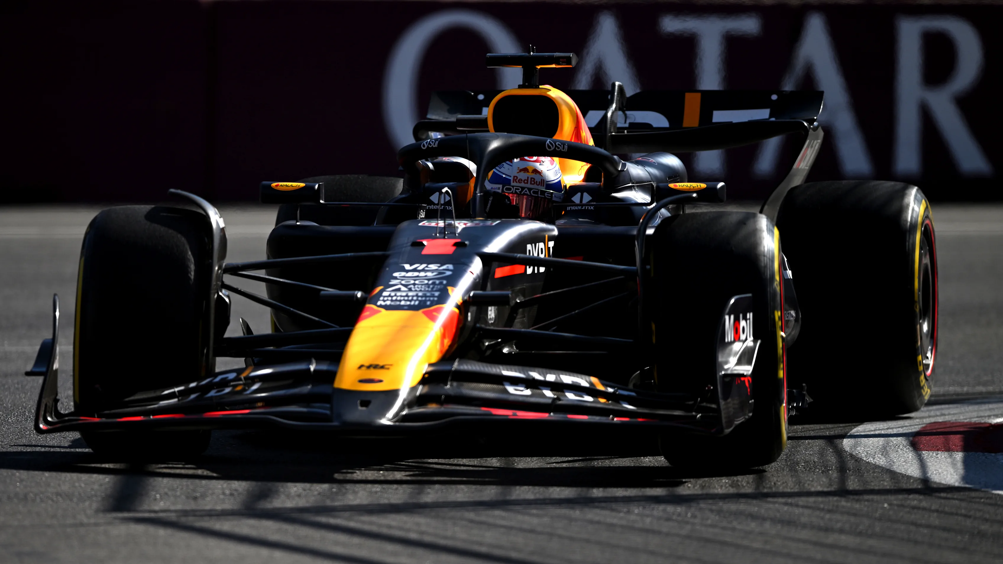 BAKU, AZERBAIJAN - SEPTEMBER 15: Max Verstappen of the Netherlands driving the (1) Oracle Red Bull