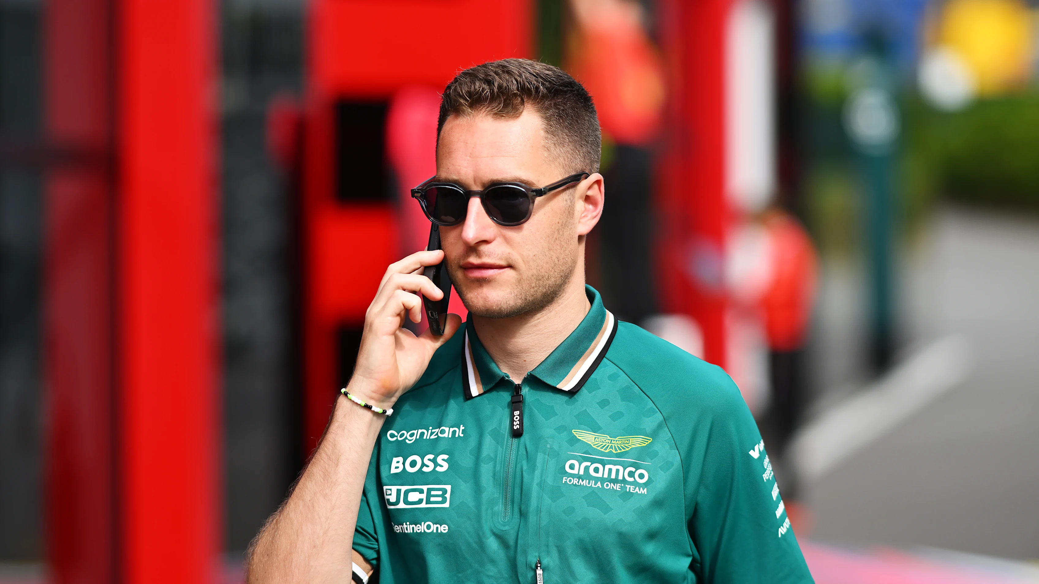 SPA, BELGIUM - JULY 25: Stoffel Vandoorne of Belgium, Reserve Driver for Aston Martin F1 walks in