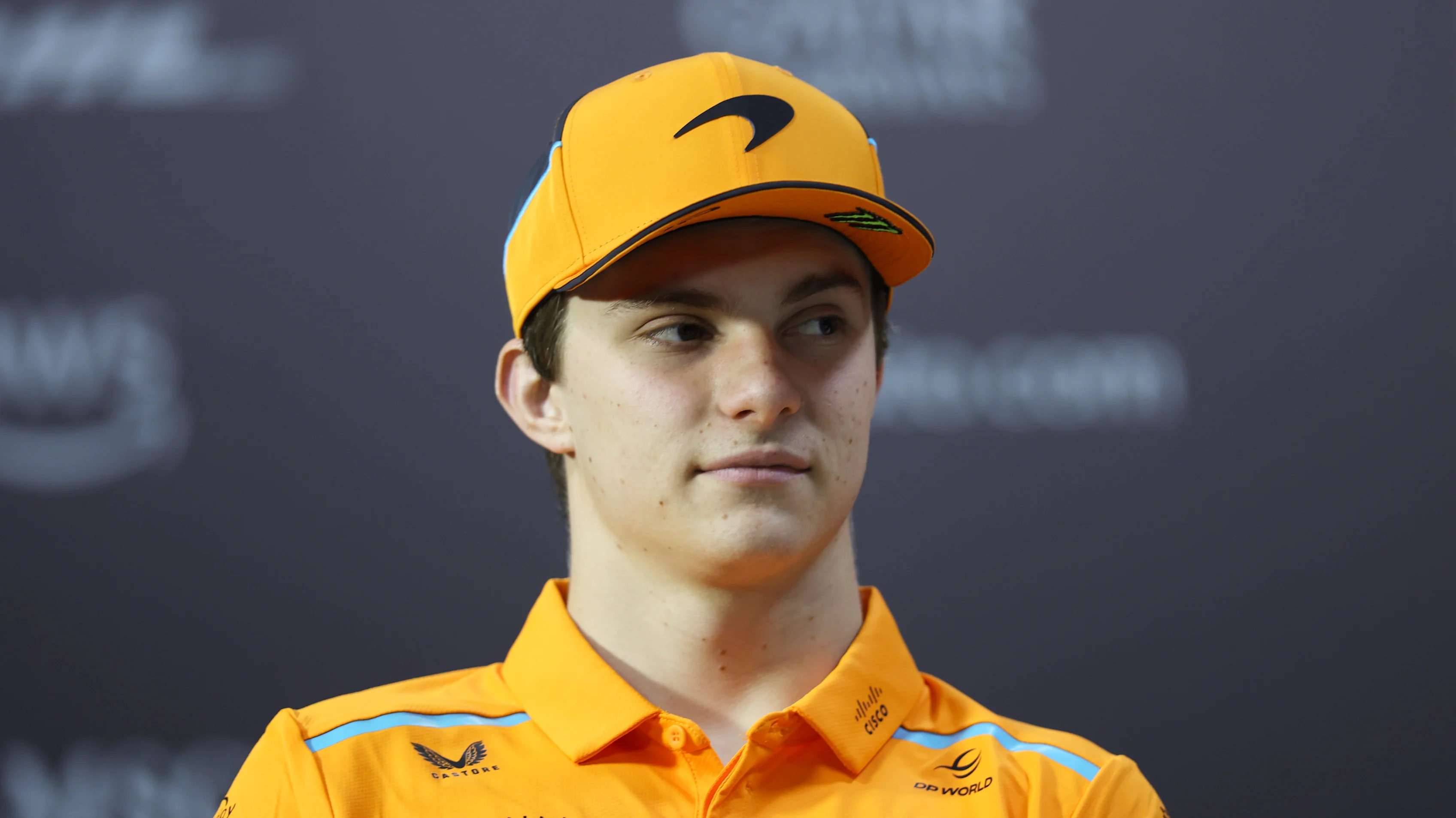 SAO PAULO, BRAZIL - OCTOBER 31: Oscar Piastri of Australia and McLaren attends the Drivers Press