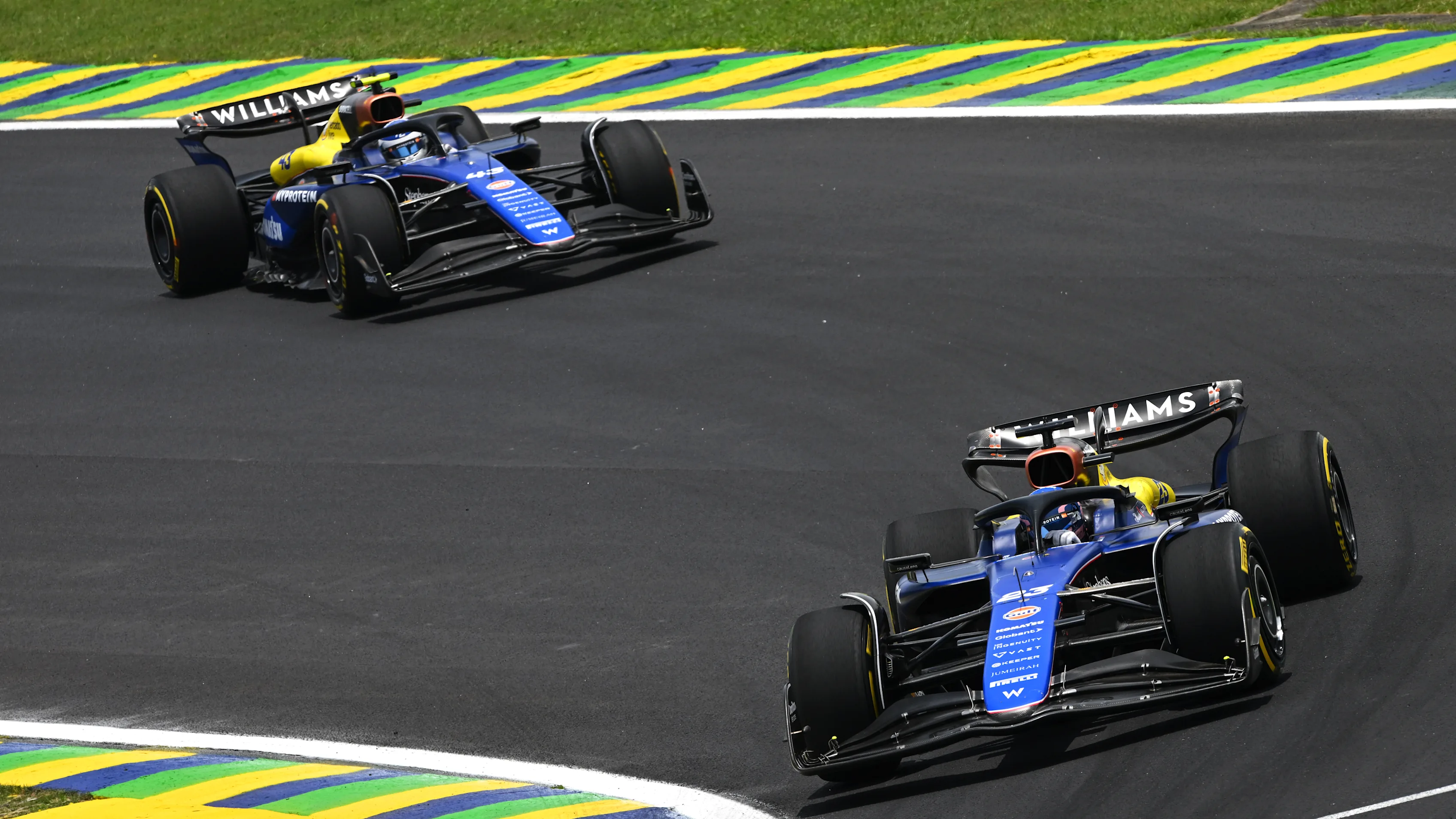 SAO PAULO, BRAZIL - NOVEMBER 02: Alexander Albon of Thailand driving the (23) Williams FW46
