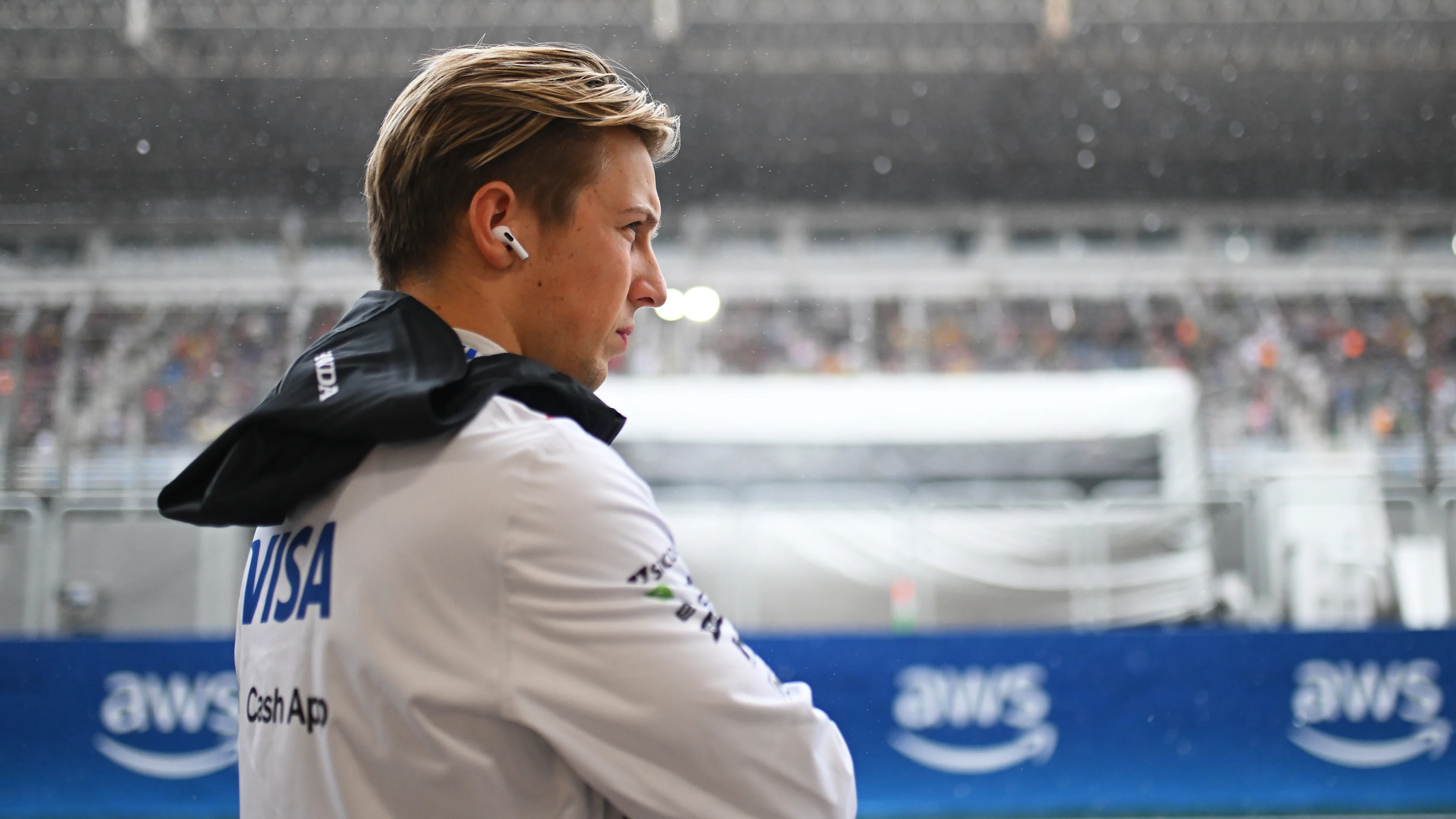 SAO PAULO, BRAZIL - NOVEMBER 02: Liam Lawson of New Zealand and Visa Cash App RB looks on from the