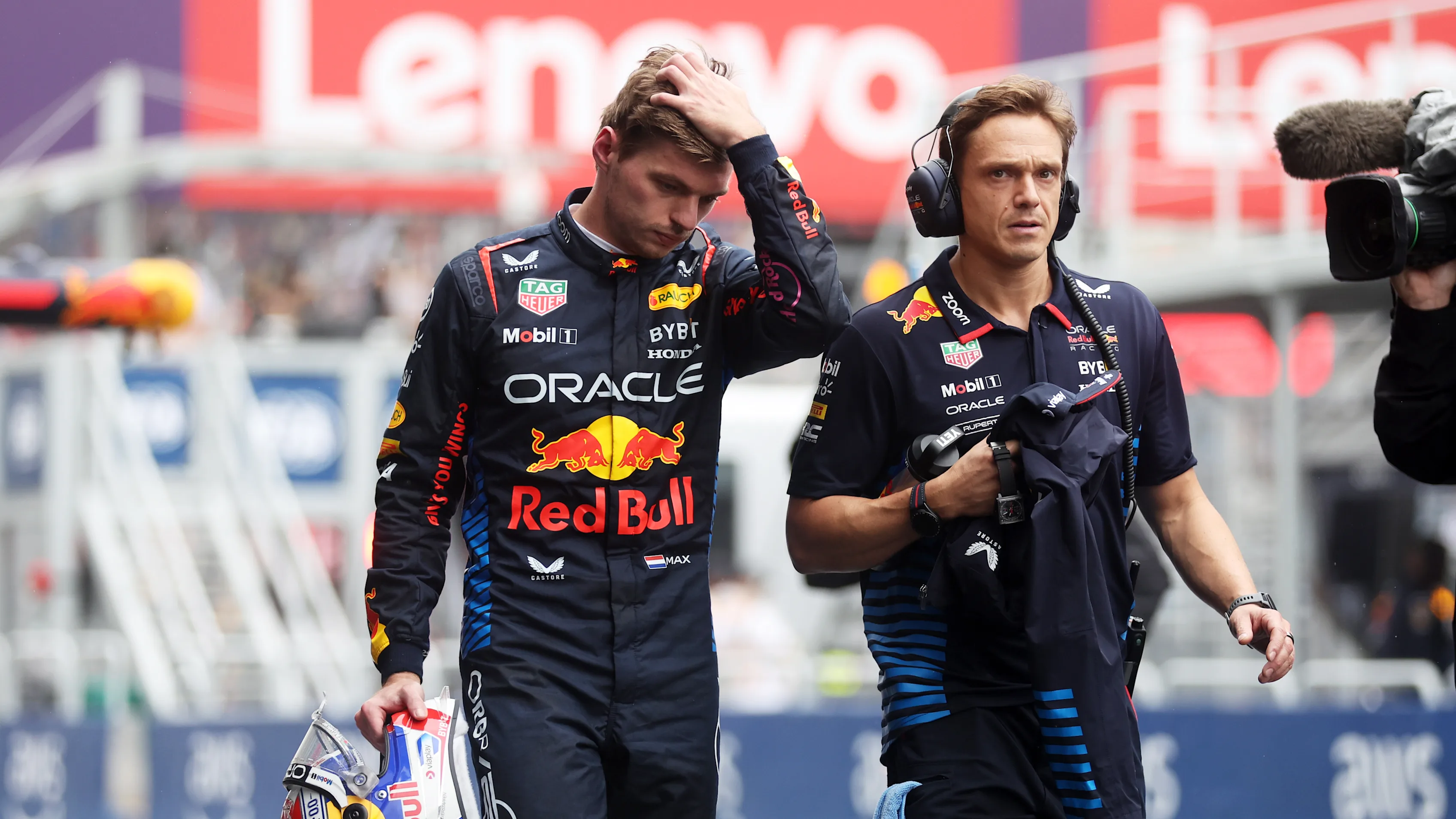SAO PAULO, BRAZIL - NOVEMBER 03: 12th placed qualifier Max Verstappen of the Netherlands and Oracle