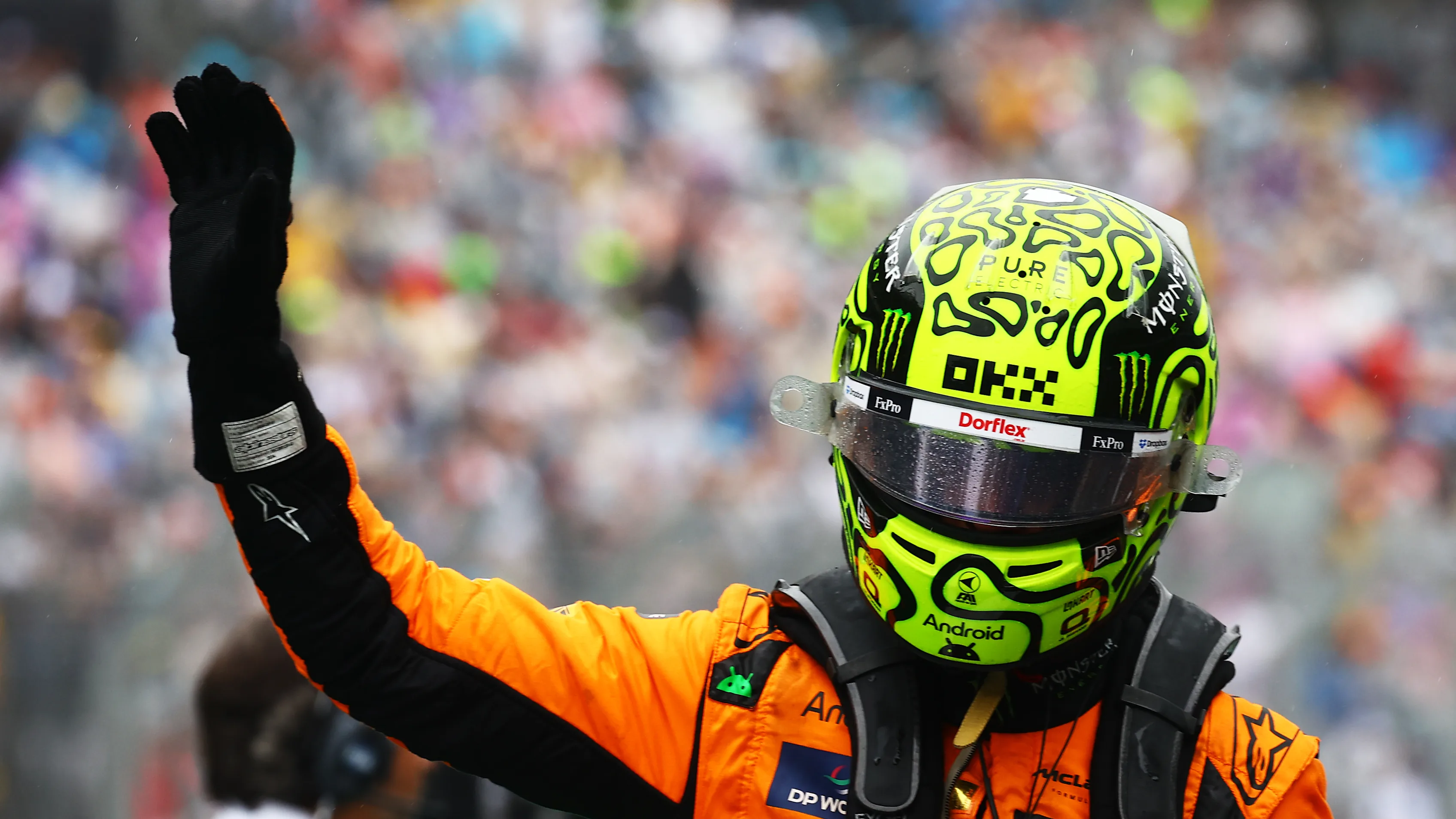 SAO PAULO, BRAZIL - NOVEMBER 03: Pole position qualifier Lando Norris of Great Britain and McLaren
