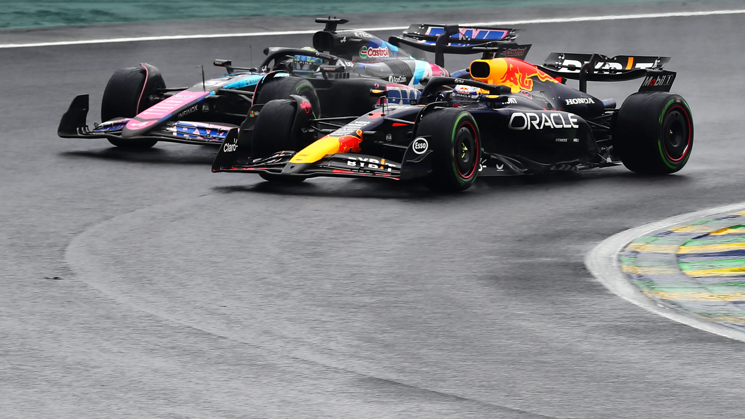 SAO PAULO, BRAZIL - NOVEMBER 03: Max Verstappen of the Netherlands driving the (1) Oracle Red Bull