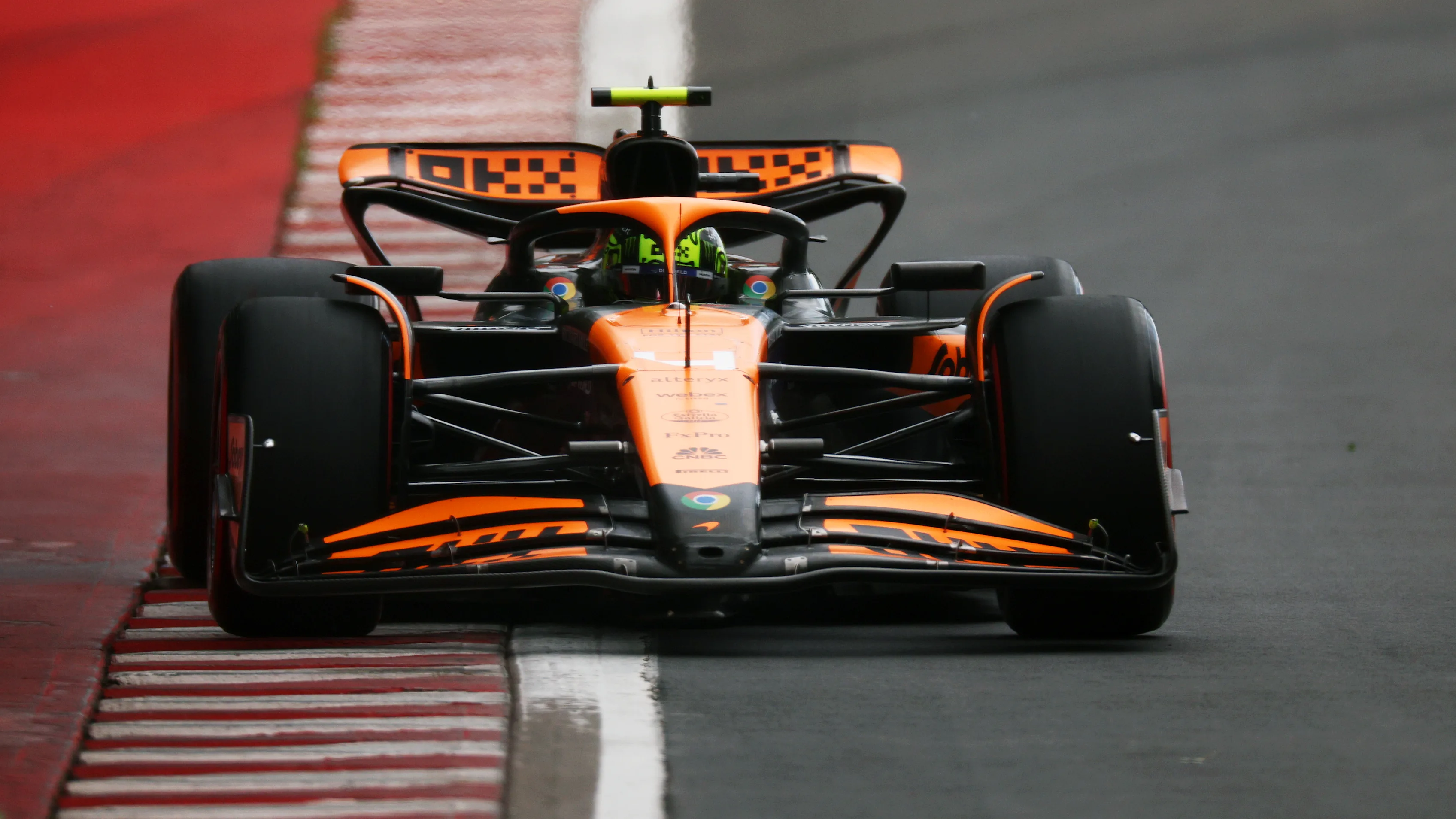 MONTREAL, QUEBEC - JUNE 08: Lando Norris of Great Britain driving the (4) McLaren MCL38 Mercedes on