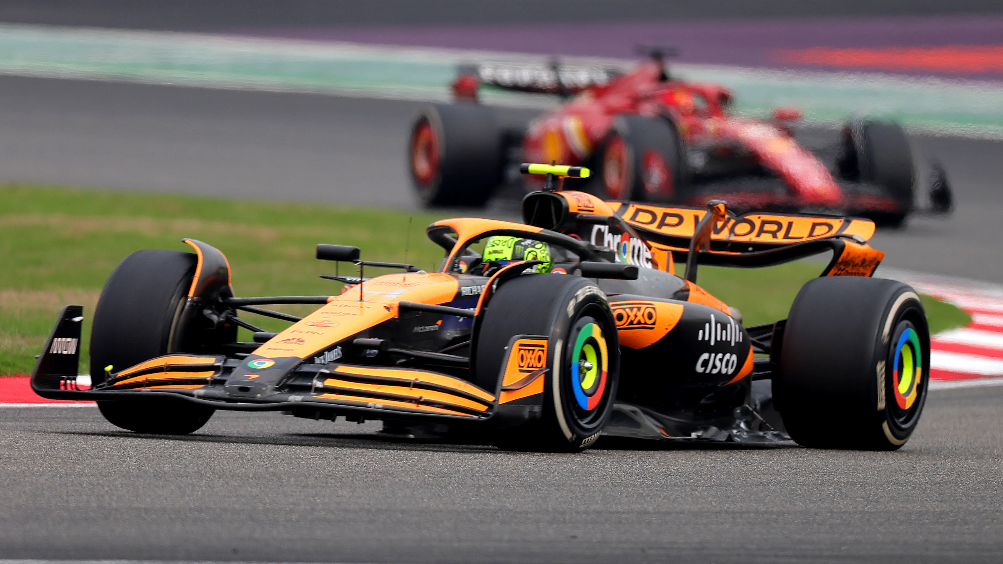 SHANGHAI, CHINA - APRIL 21: Lando Norris of Great Britain driving the (4) McLaren MCL38 Mercedes