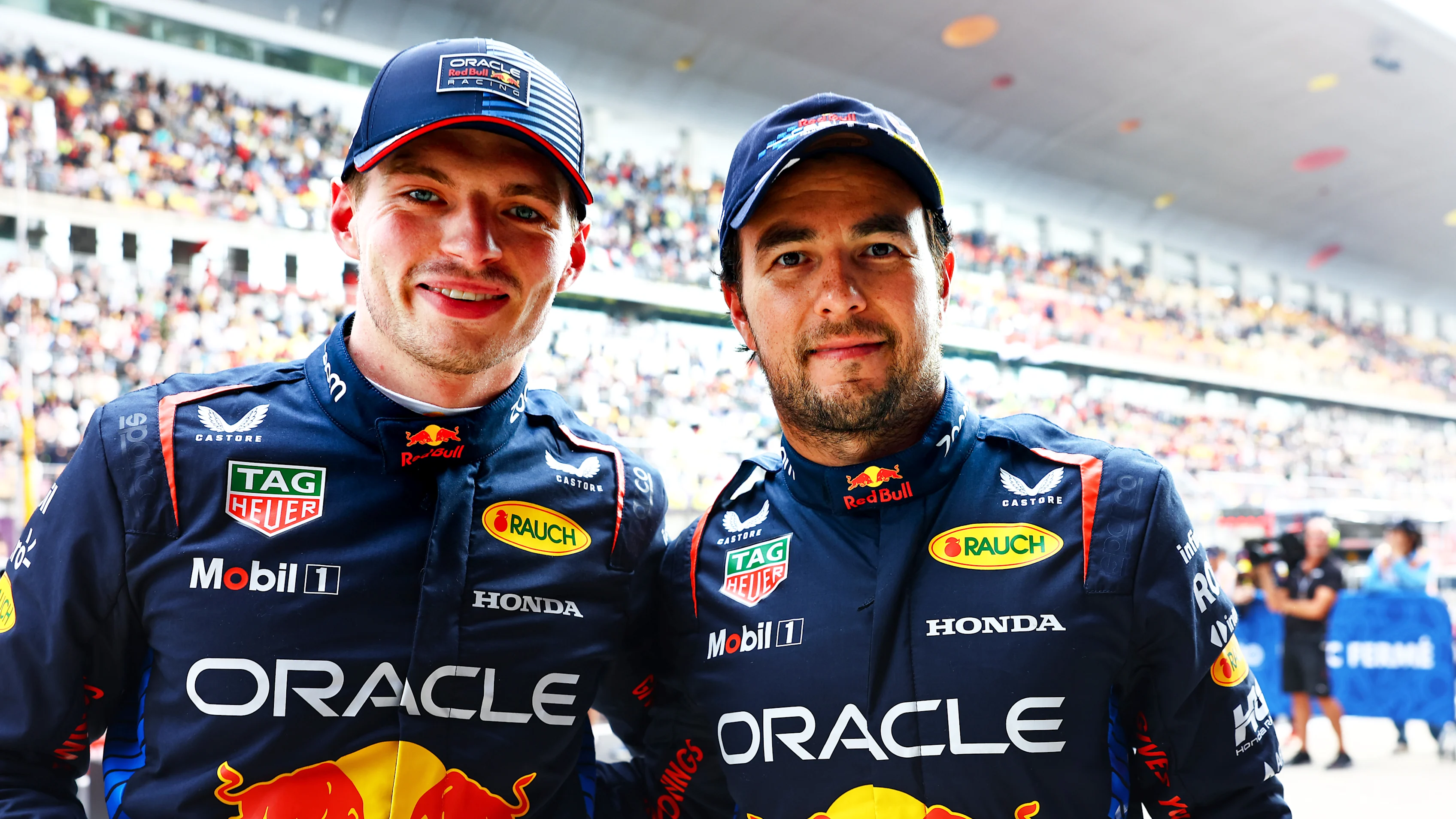SHANGHAI, CHINA - APRIL 20: Pole position qualifier Max Verstappen of the Netherlands and Oracle