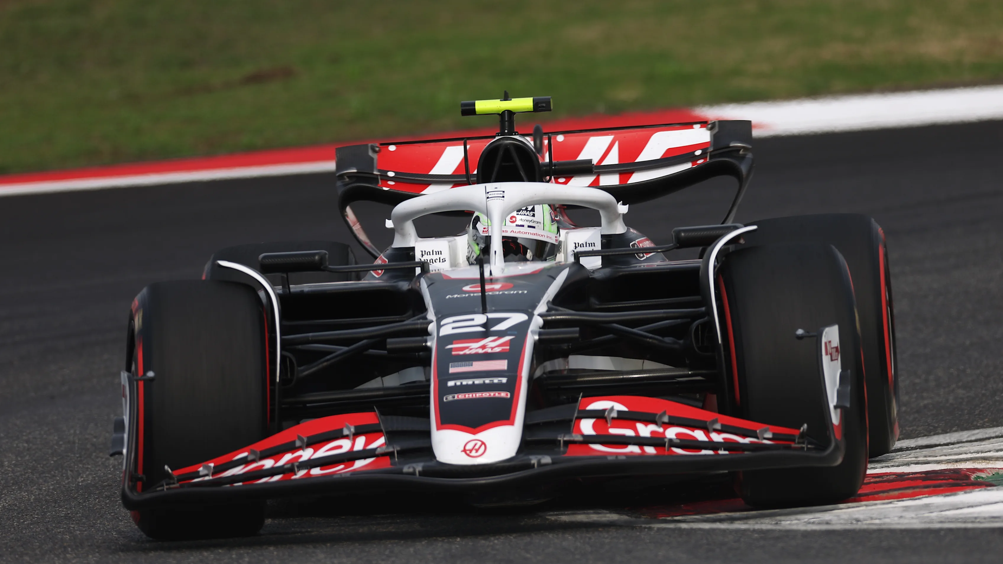 SHANGHAI, CHINA - APRIL 20: Nico Hulkenberg of Germany driving the (27) Haas F1 VF-24 Ferrari on