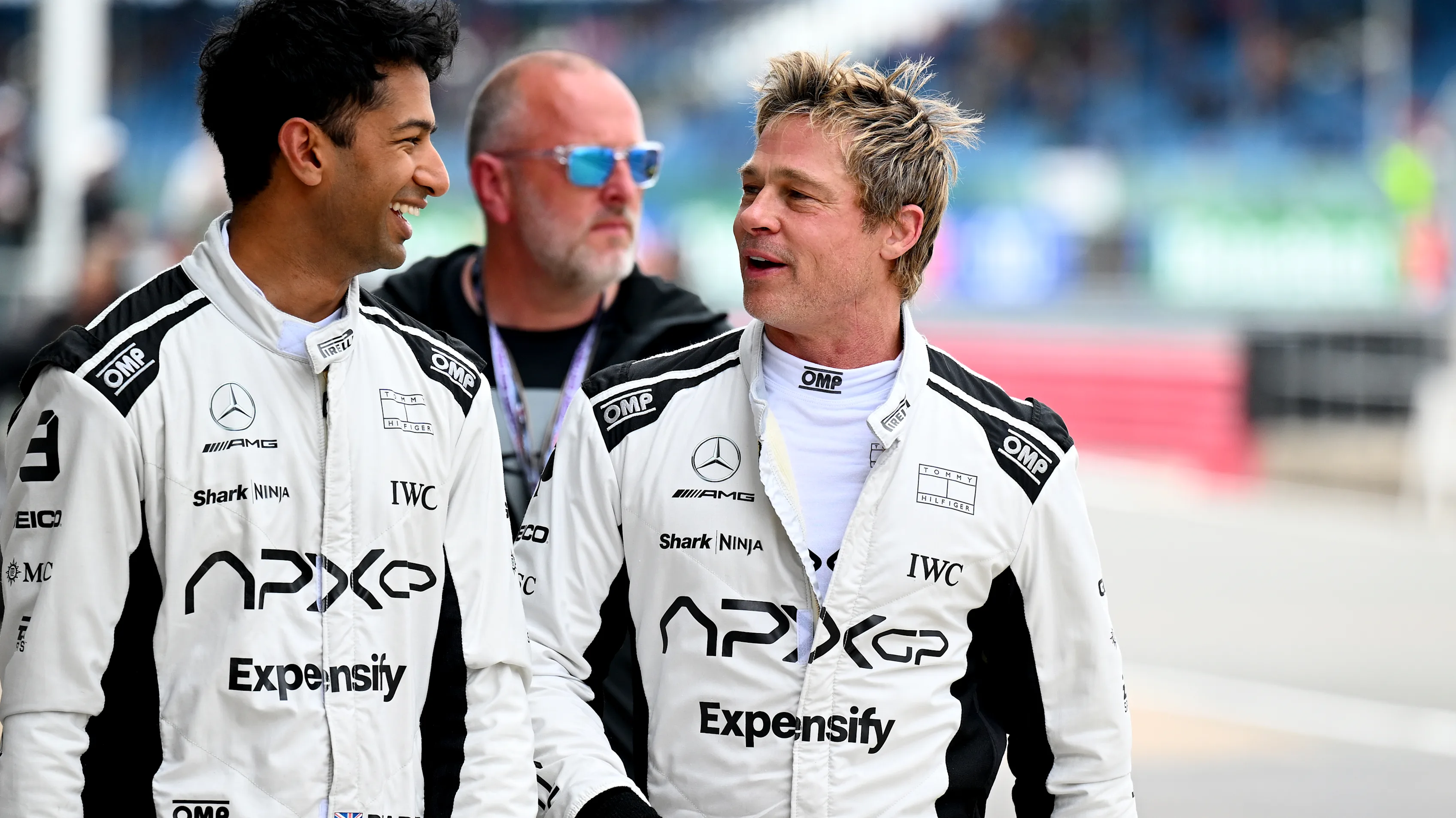 NORTHAMPTON, ENGLAND - JULY 05: Brad Pitt, star of the upcoming Formula One based movie, walks in