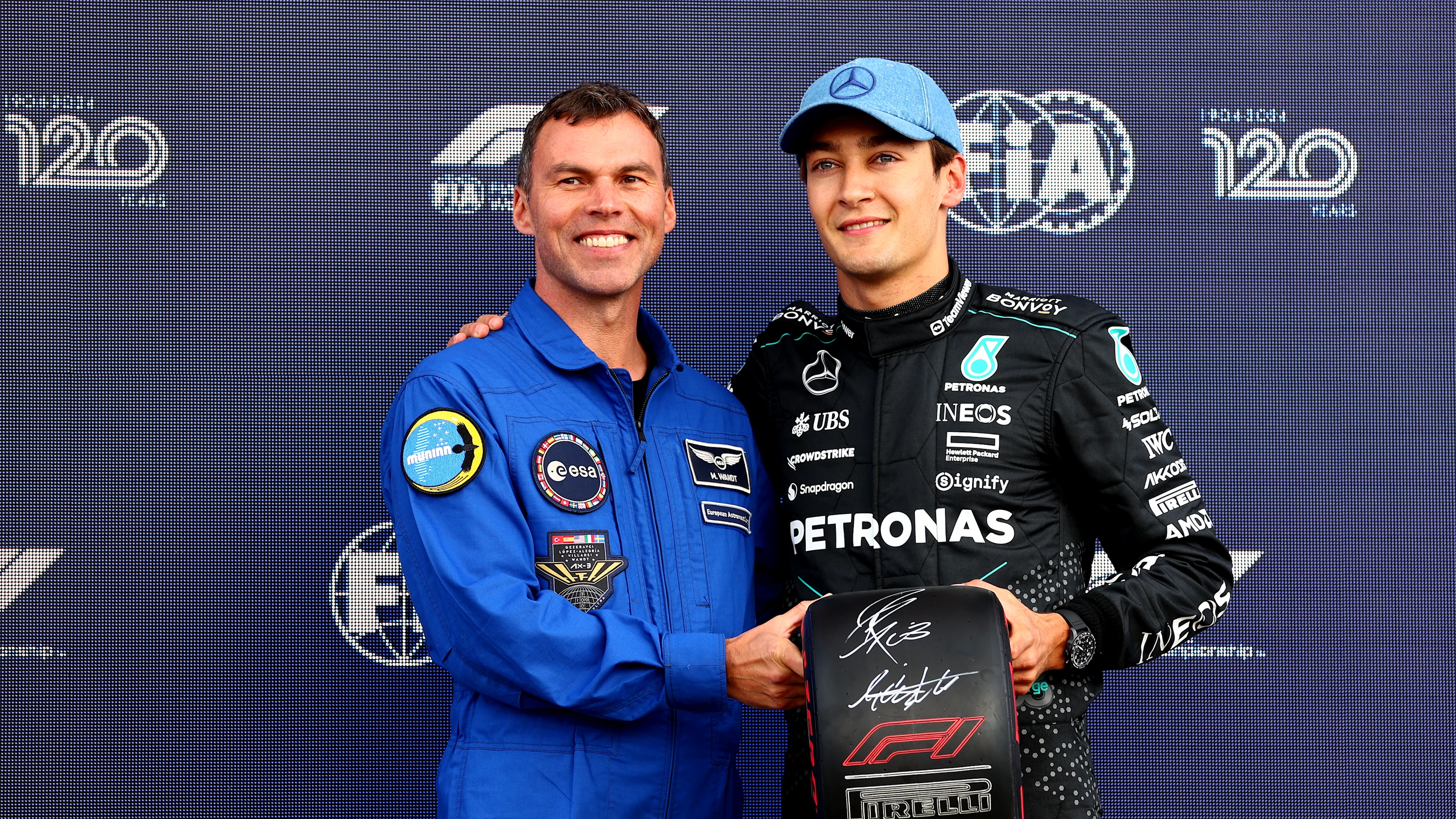 NORTHAMPTON, ENGLAND - JULY 06: Pole position qualifier George Russell of Great Britain and