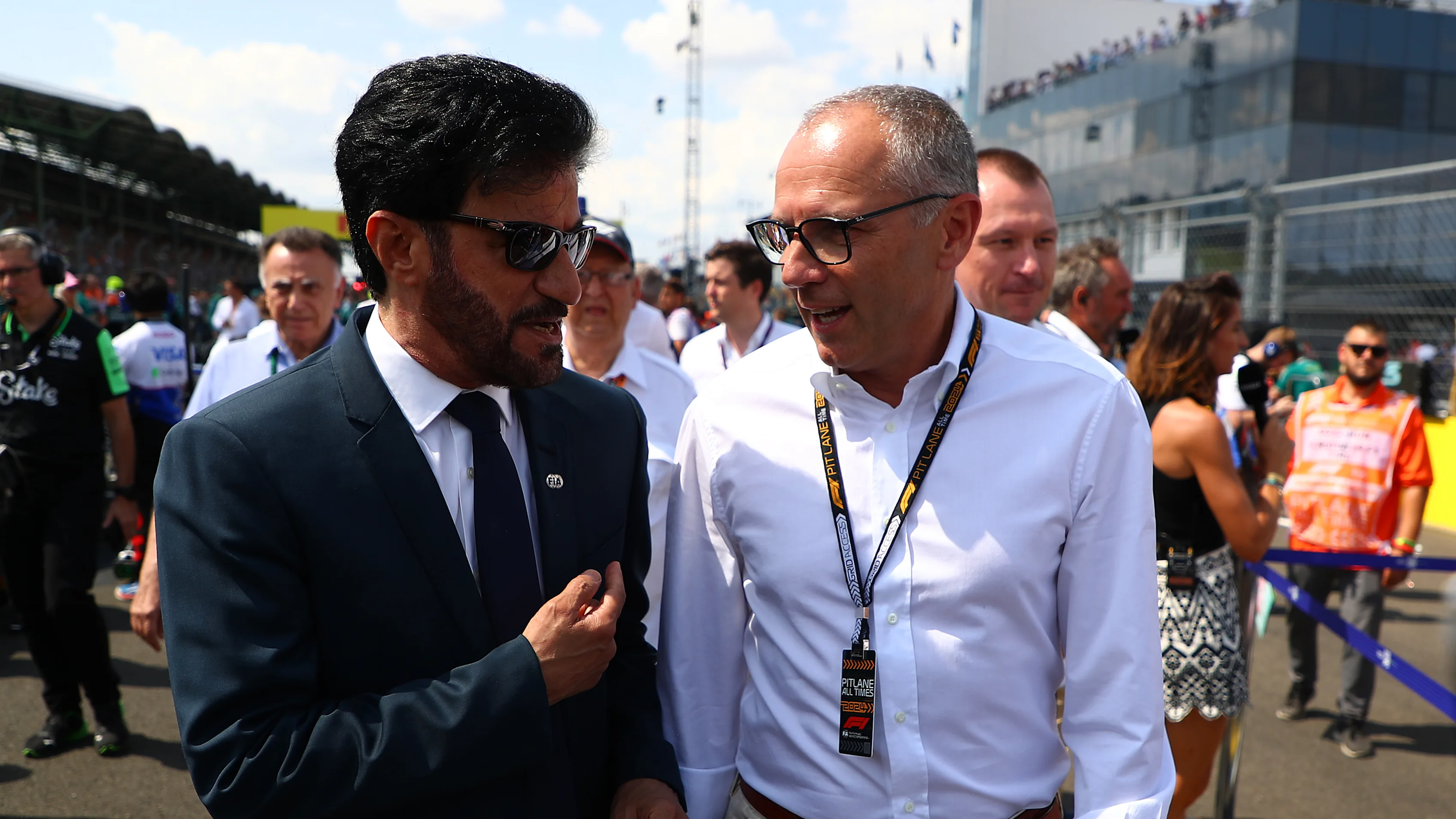 BUDAPEST, HUNGARY - JULY 21: Mohammed ben Sulayem, FIA President, and Stefano Domenicali, CEO of
