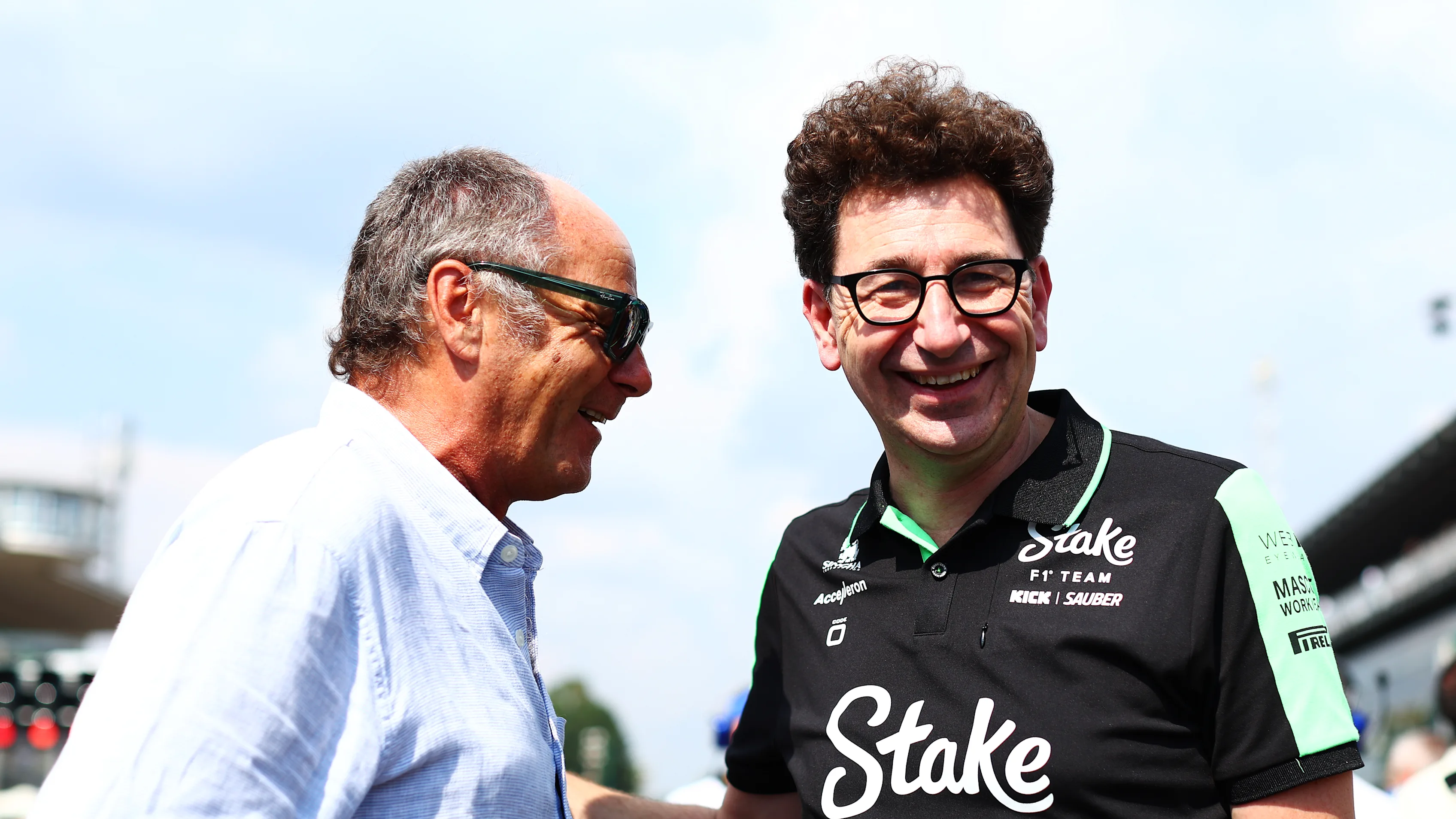 MONZA, ITALY - SEPTEMBER 01: Gerhard Berger and Mattia Binotto, Stake F1 Team Kick Sauber boss talk