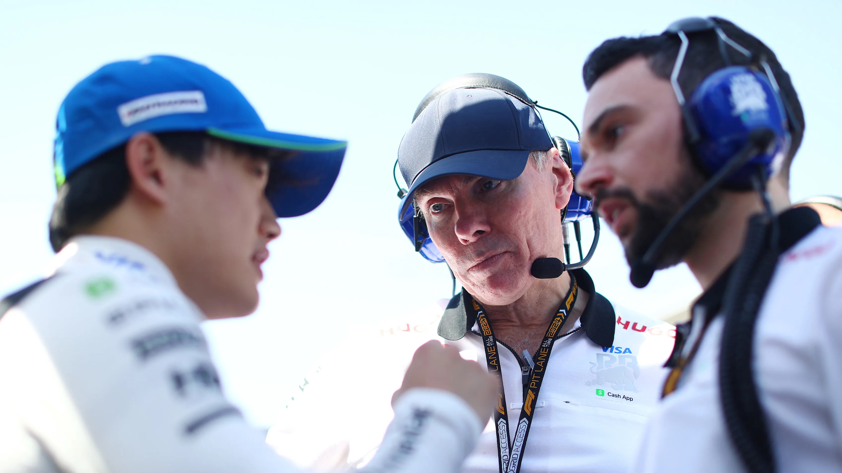 SUZUKA, JAPAN - APRIL 07: Alan Permane, Racing Director at Visa Cash App RB talks with Yuki Tsunoda