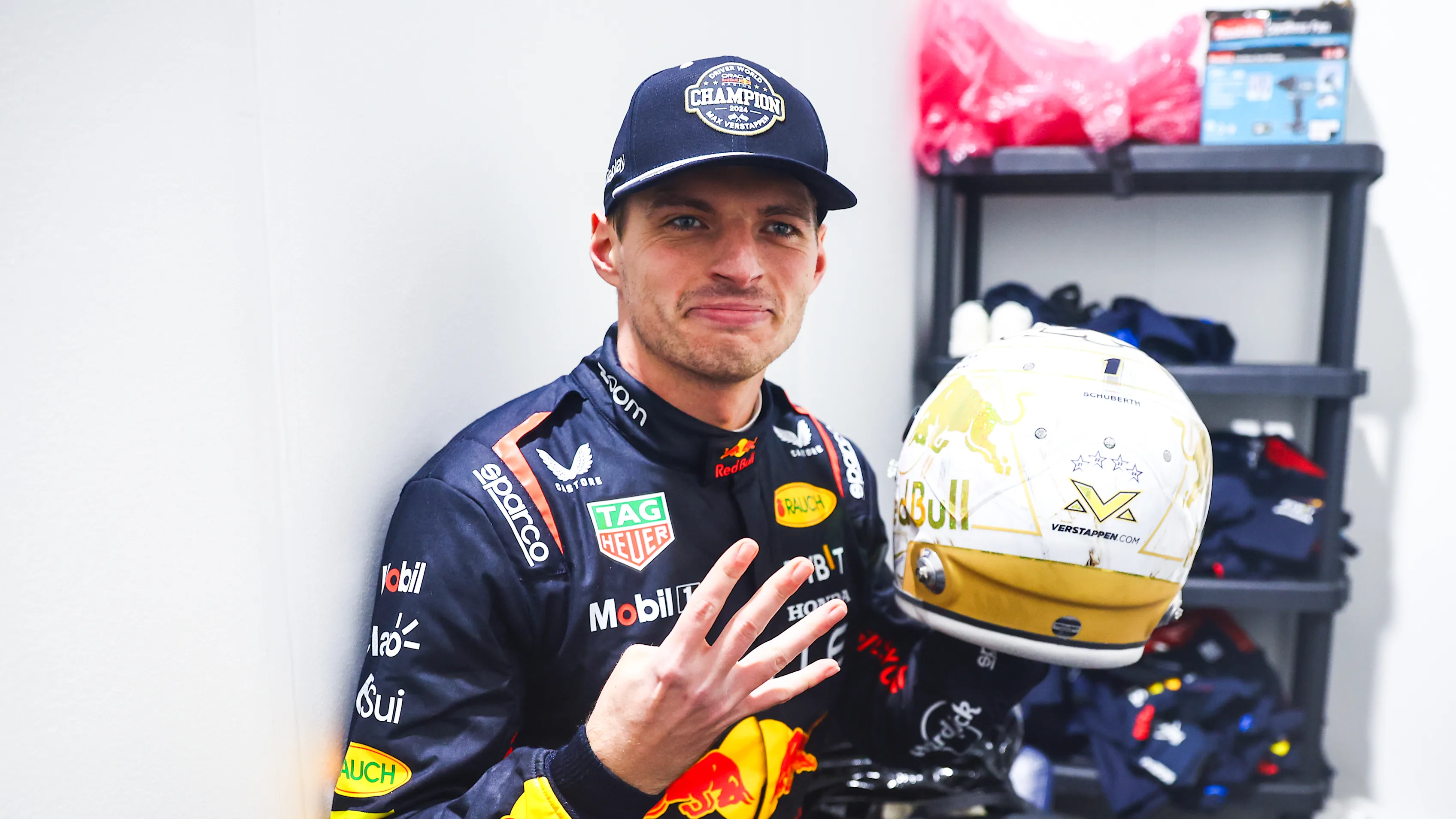 LAS VEGAS, NEVADA - NOVEMBER 23: 2024 F1 World Drivers Champion Max Verstappen of the Netherlands