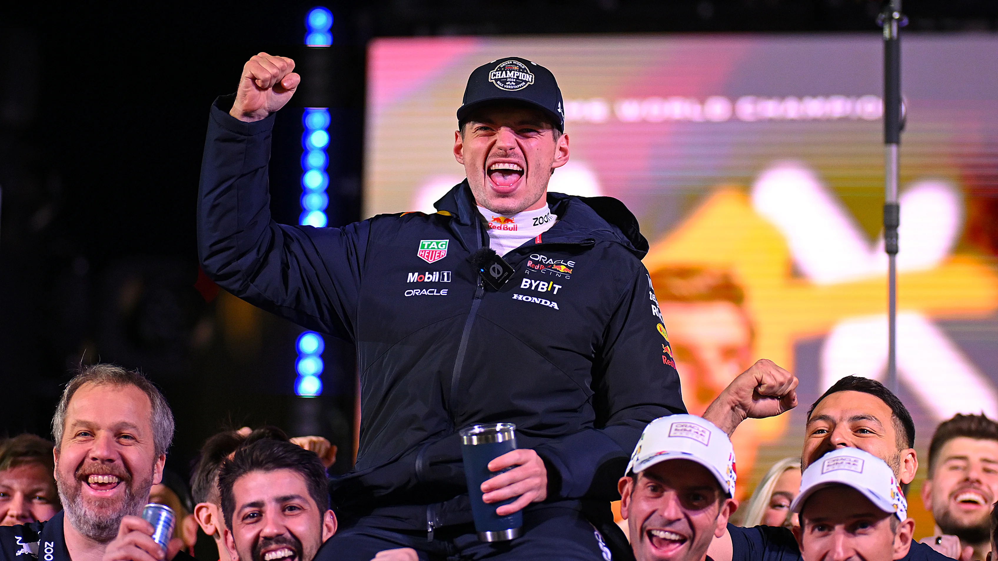 LAS VEGAS, NEVADA - NOVEMBER 23: 2024 F1 World Drivers Champion Max Verstappen of the Netherlands