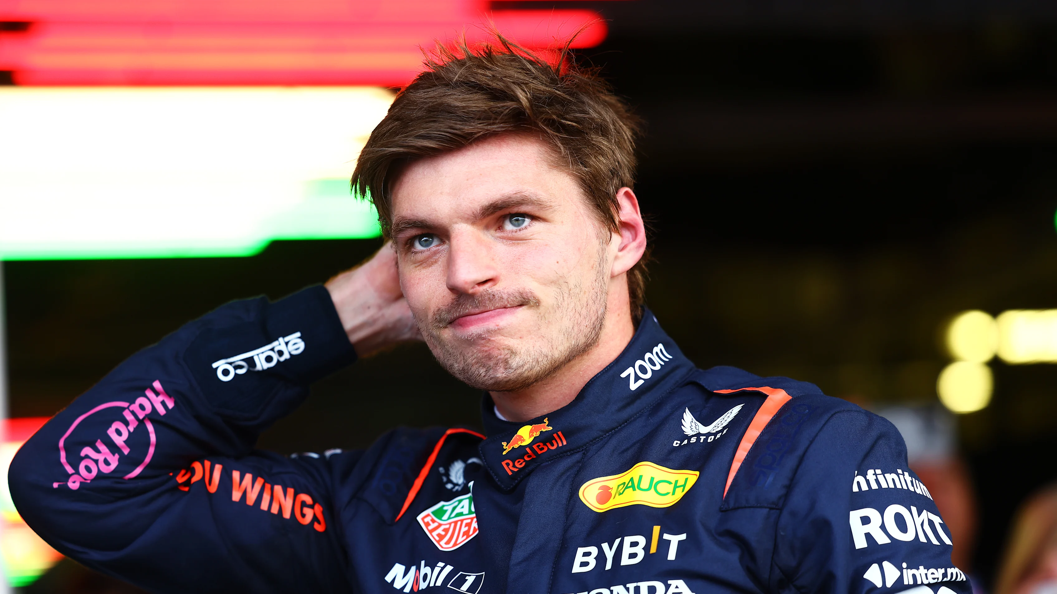 MEXICO CITY, MEXICO - OCTOBER 26: Second placed qualifier Max Verstappen of the Netherlands and