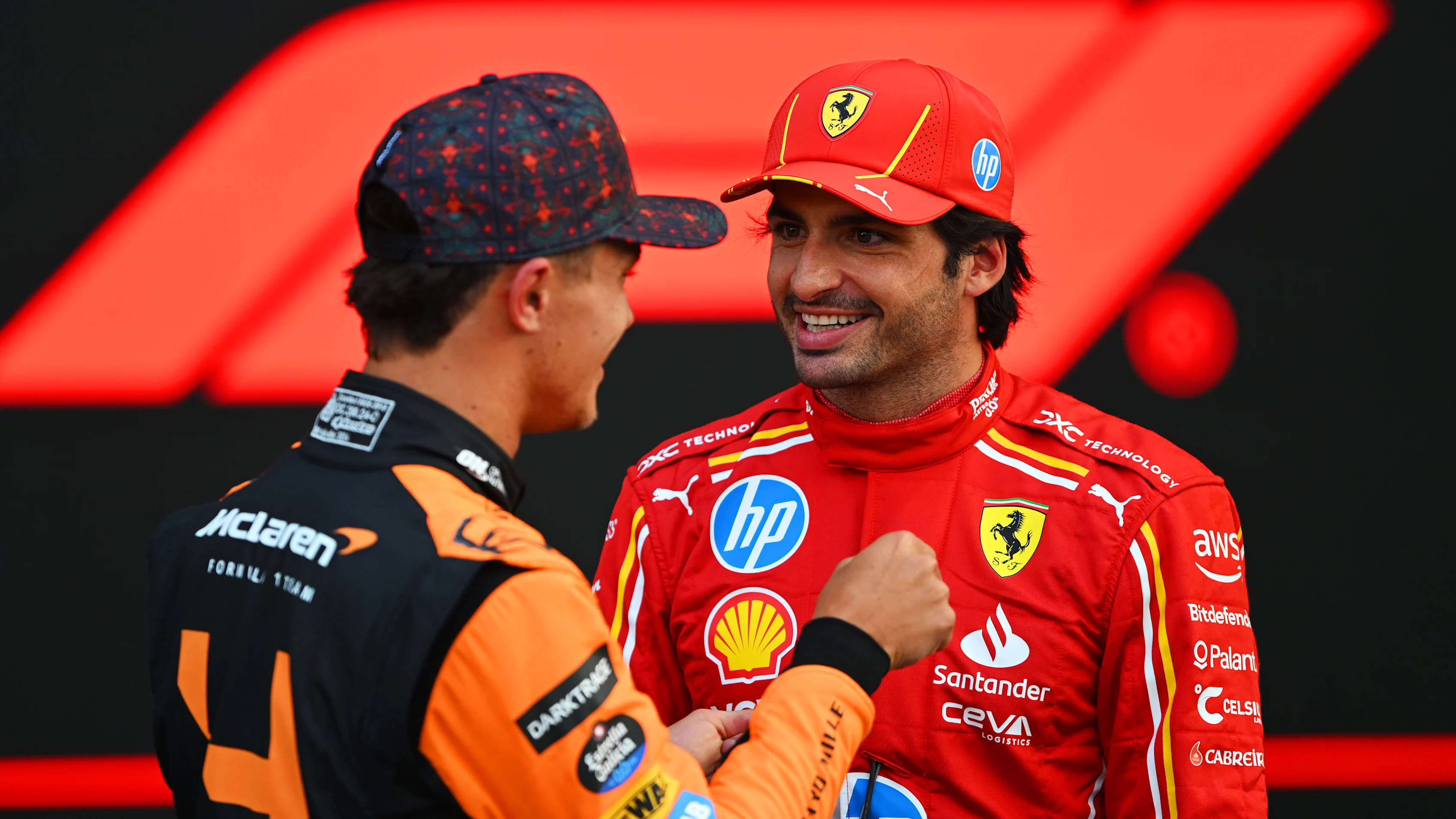 MEXICO CITY, MEXICO - OCTOBER 26: Pole position qualifier Carlos Sainz of Spain and Ferrari and