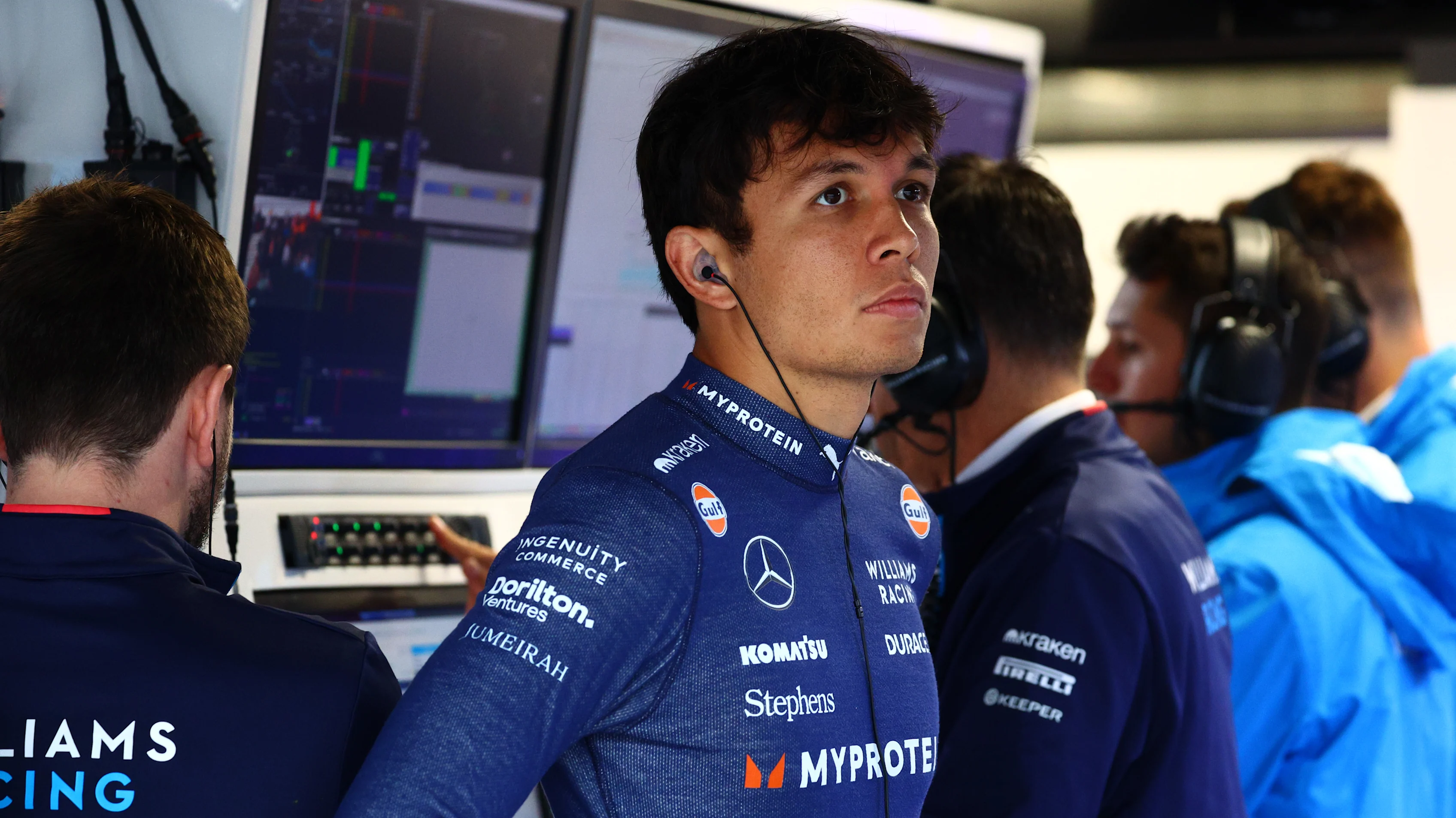 ZANDVOORT, NETHERLANDS - AUGUST 24: Alexander Albon of Thailand and Williams looks on in the garage