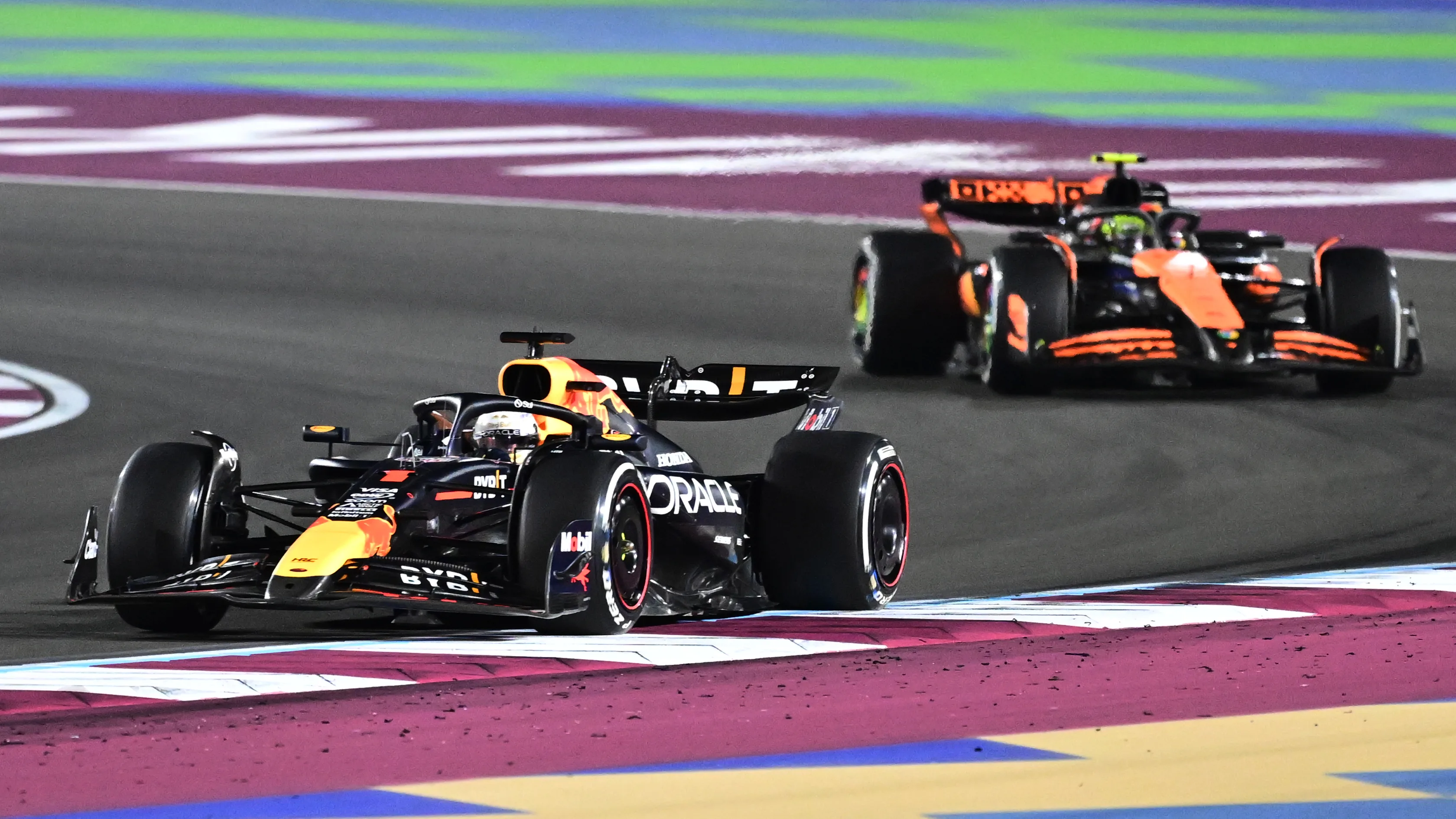 LUSAIL CITY, QATAR - DECEMBER 01: Max Verstappen of the Netherlands driving the (1) Oracle Red Bull