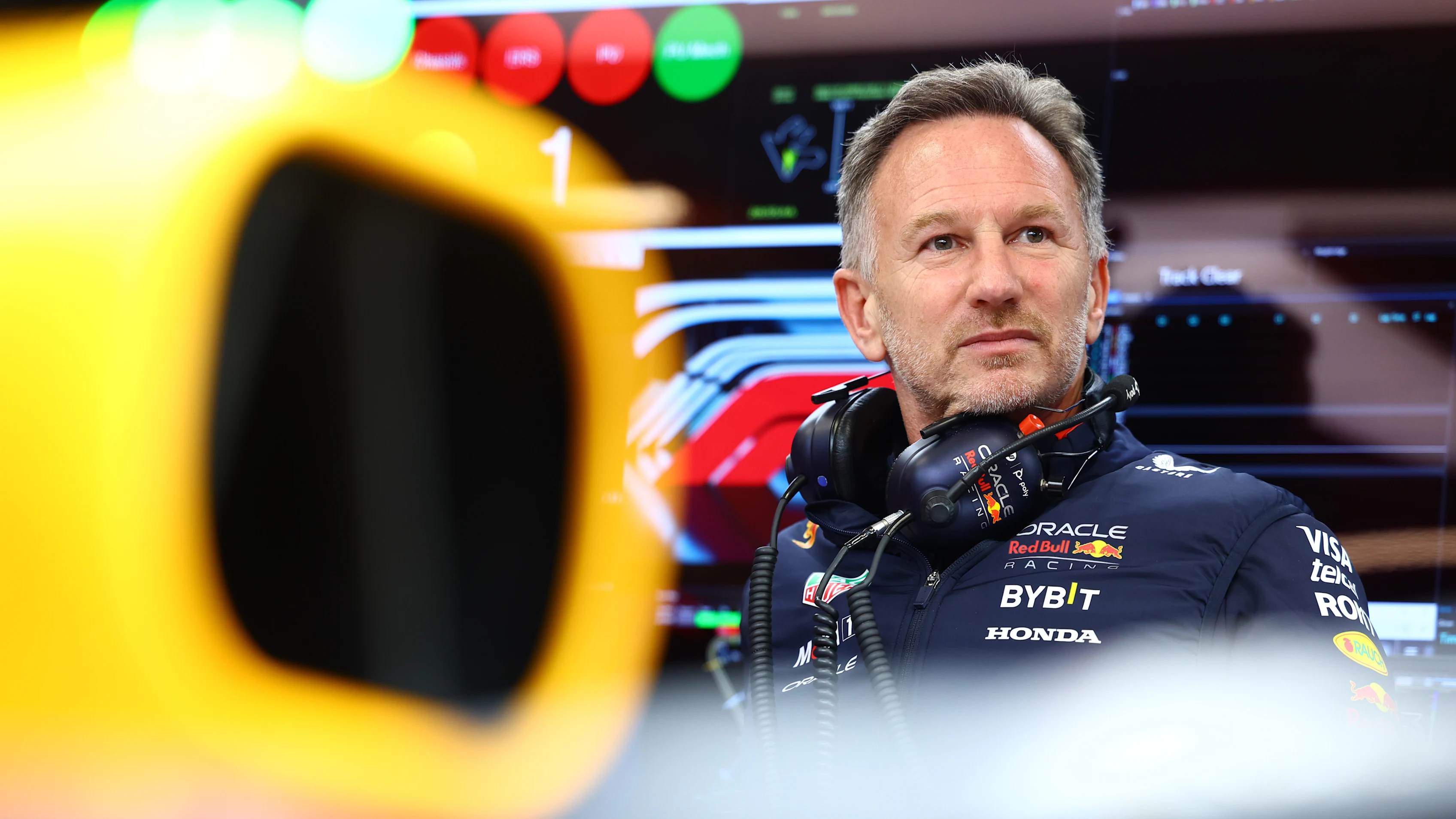 LUSAIL CITY, QATAR - NOVEMBER 30: Oracle Red Bull Racing Team Principal Christian Horner looks on