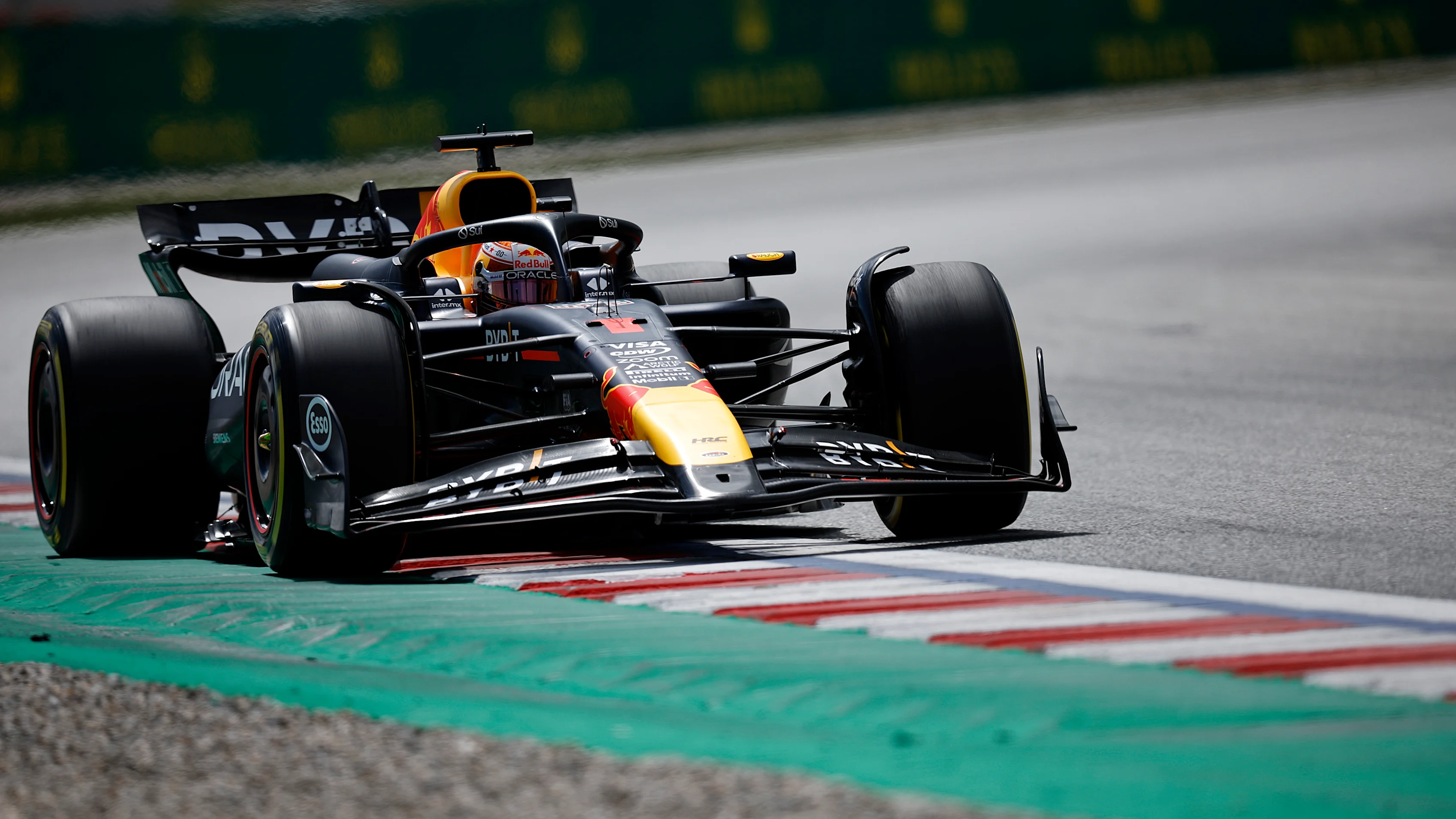 BARCELONA, SPAIN - JUNE 23: Max Verstappen of the Netherlands driving the (1) Oracle Red Bull