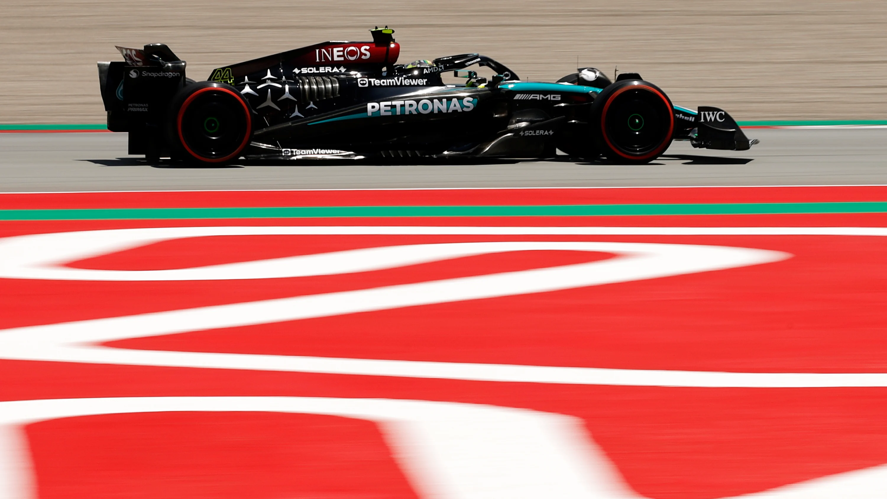 BARCELONA, SPAIN - JUNE 22: Lewis Hamilton of Great Britain driving the (44) Mercedes AMG Petronas